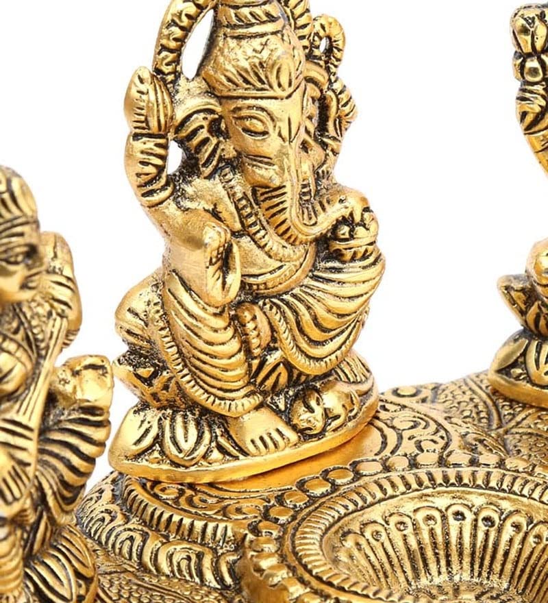 Aluminium Laxmi Ganesh Saraswati Idol Showpiece Oil Lamp Diya Deepak Deepam at best price in Lucknow