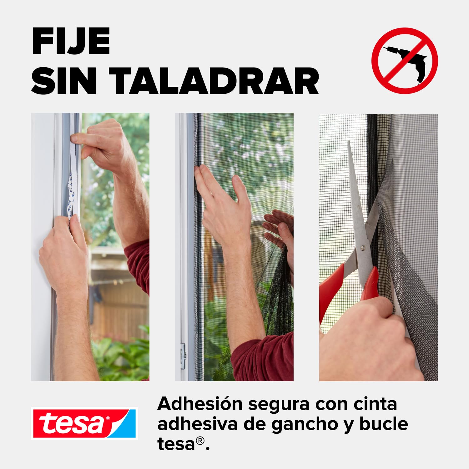 tesa INSECT STOP H&L Fly Screen for Window - mosquitera con cinta autoadhesiva, corte a medida, sin taladrar, blanco - 1x 150 x 180 cm