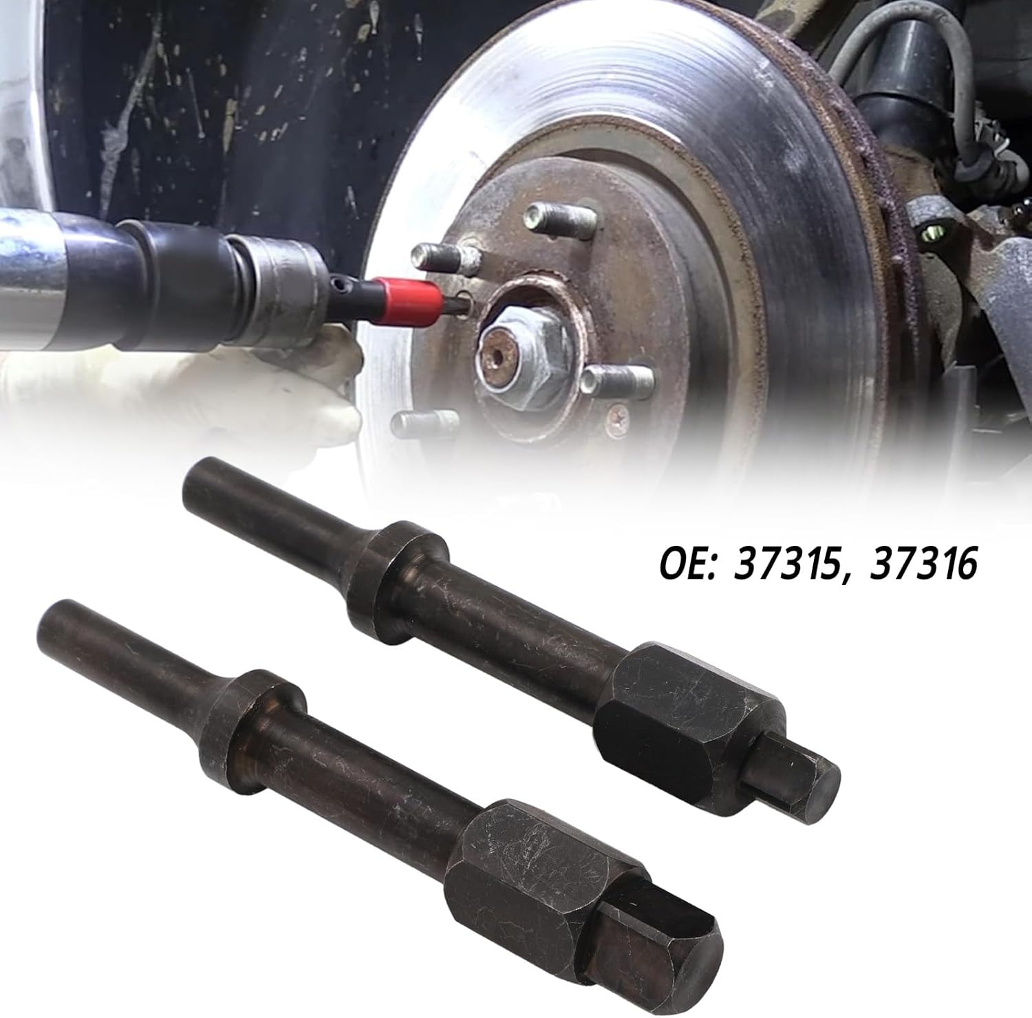 Jiawu 2PCS Pneumatic Bolt Breaker Set, 37315 3/8in & 37316 1/2in Shake n break Pneumatic Bolt Breaker, Sturdy Air Hammer Bits for Frozen and Seized Fasteners Bolts Nuts Removal