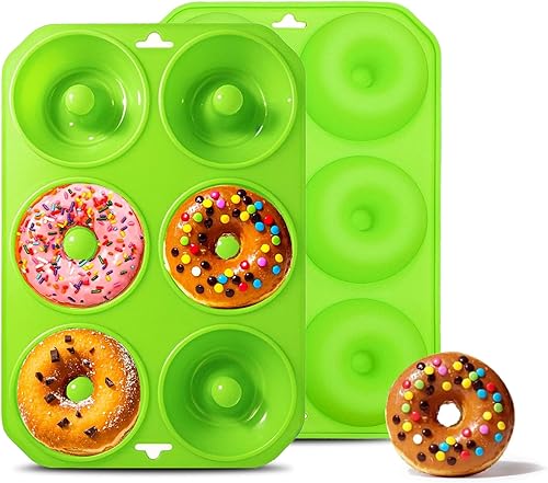 Miniatura 9 de Moldes de silicona para donas, mini moldes de silicona para hornear sabrosas rosquillas, bagels, cakecups y más (2 azul)