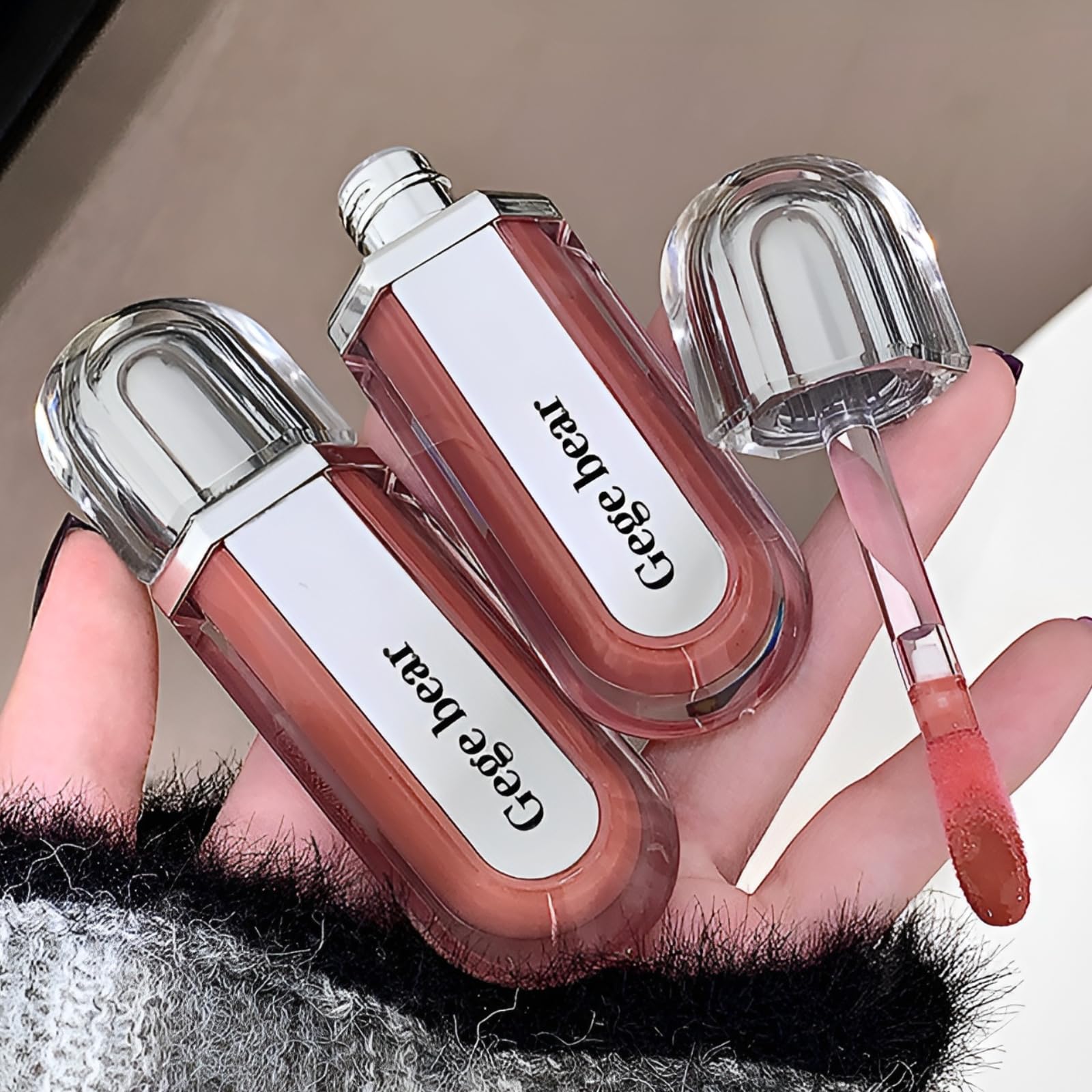 Gege Bear Dewy Moisturising Lip Gloss | High-Shine Glossy | Hydration & Plumping Effect | Lightweight Liquid Formula | Smooth Buildable Lip Gloss with Radiant Finish | Trendy Korean Style Shades (06#Mocha Berry, 10g)-image-42