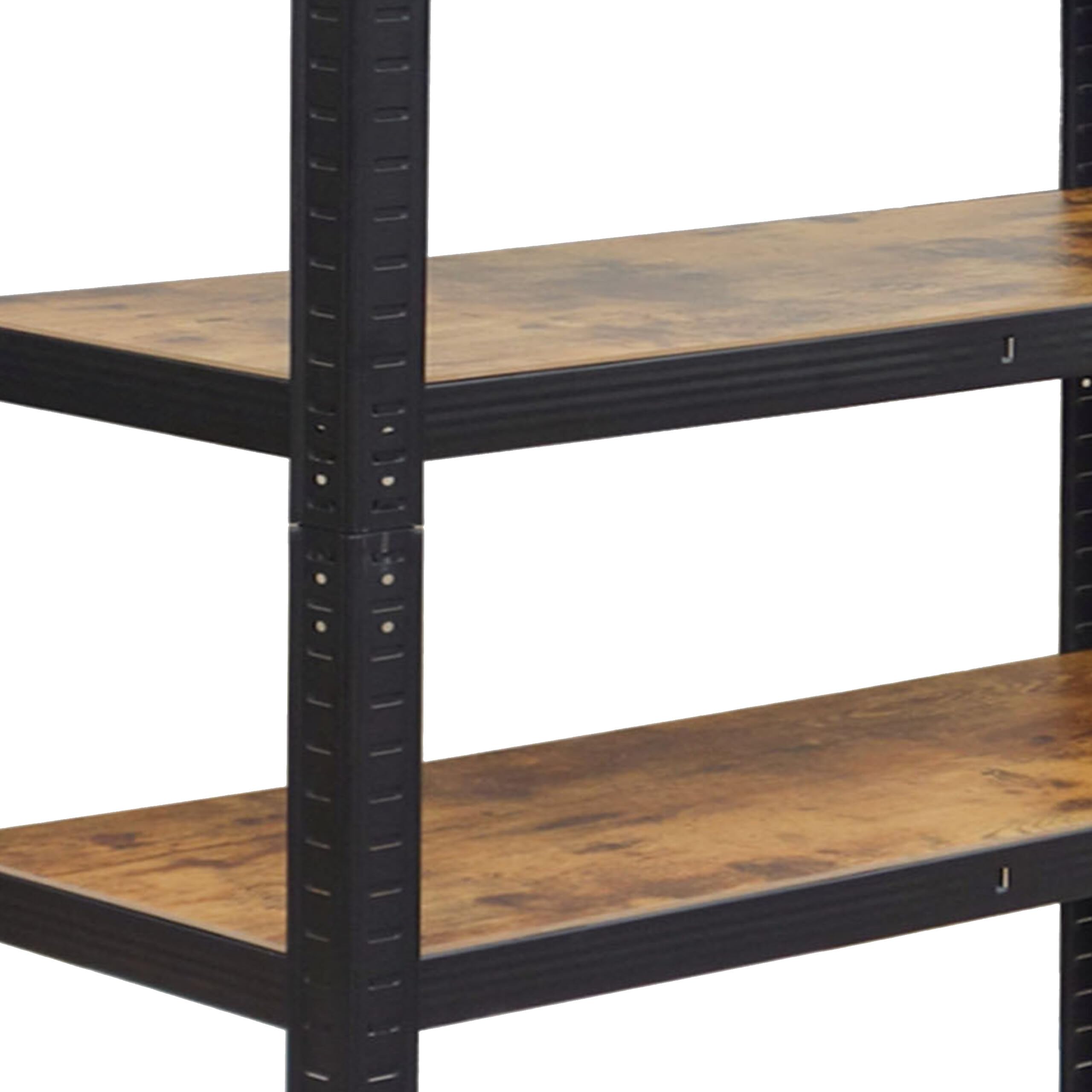 Relaxdays Estantería para Cargas Pesadas, 500 kg, 5 Niveles, Madera, Acero y MDF, 180 x 100 x 30 cm, Negro/marrón