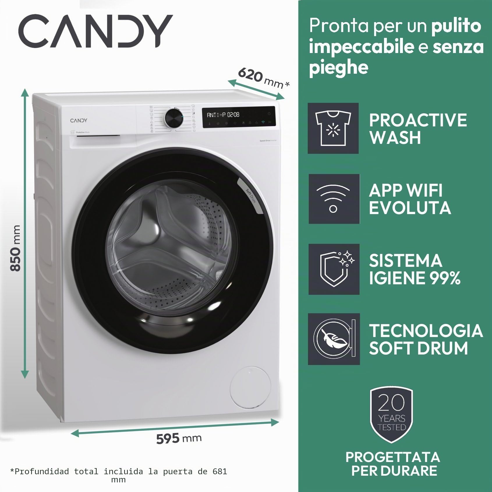 Candy Lavadora 11Kg 1400RPM Blanca - BR 411BL9-S