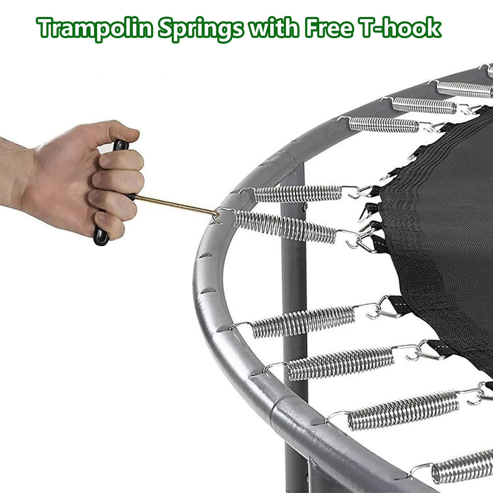 Trampolinfedern-Set – 88 mm, 100 mm, 116 mm, 130 mm, 140 mm, 165 mm, 178 mm, 210 mm – langlebige Trampolin-Ersatzfedern mit Federwerkzeug – unverzichtbares Trampolin-Zubehör