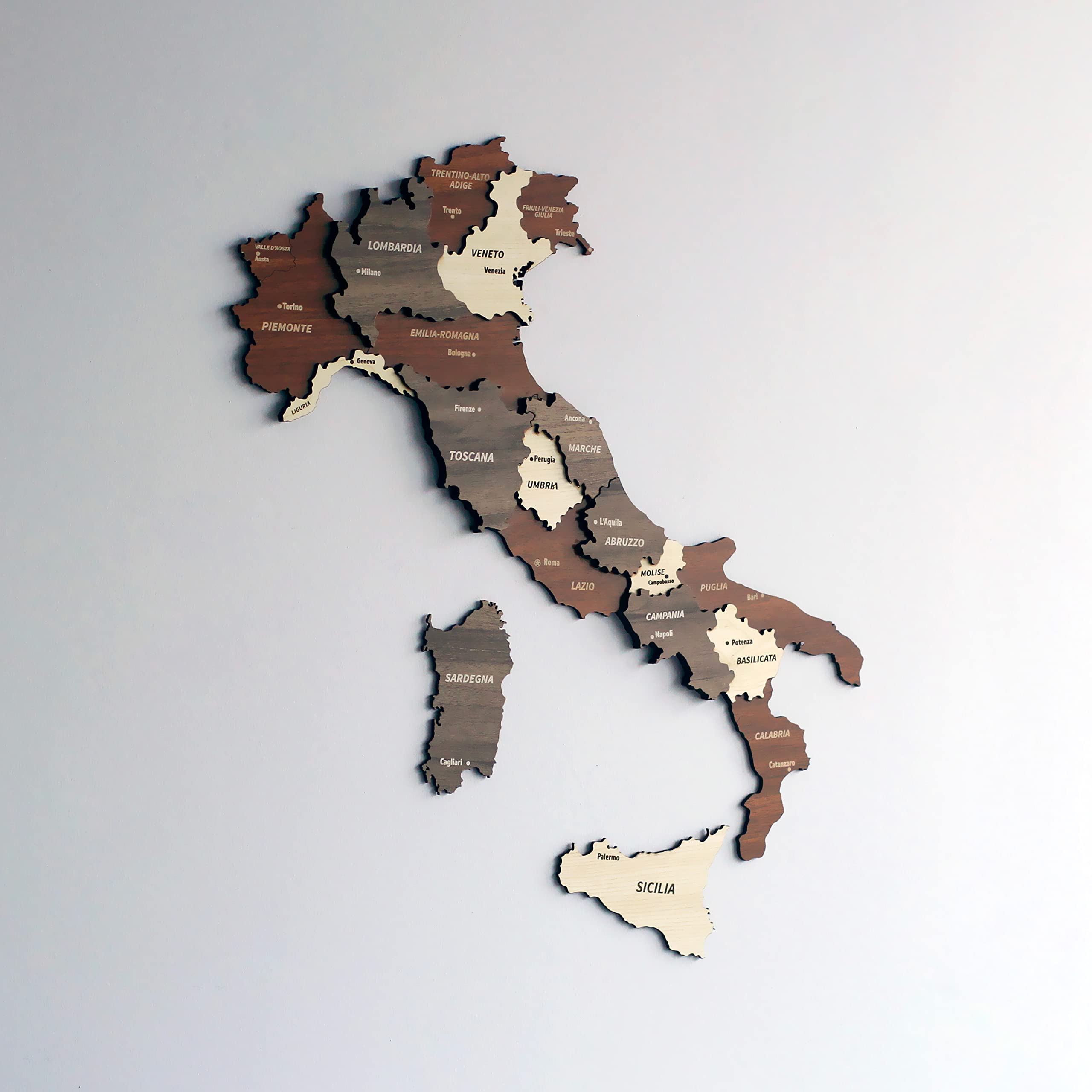 Amazon.com: Colorfull Worlds Multilayered Wooden 3D Italy Map