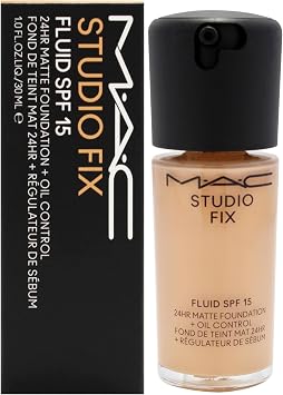 MAC Studio Fix Fluid SPF 15 24Hr Matte Foundation Plus Oil Control - NC35 for Women 1 oz Foundation