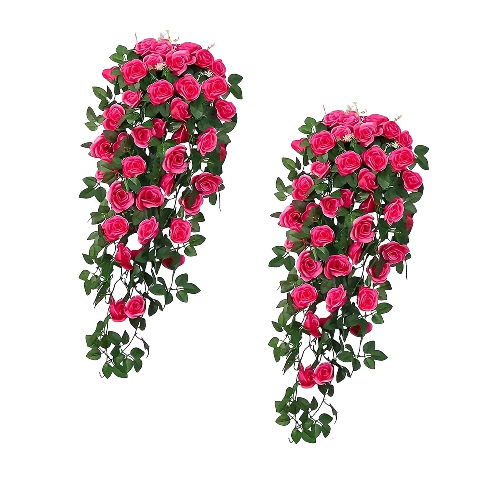 SXRQ Faux Rose Garlands Hanging Decoration Suitable for Indoor Outdoor Wedding Party Home Decoration Realistic Fraudulent Roses for Partitions