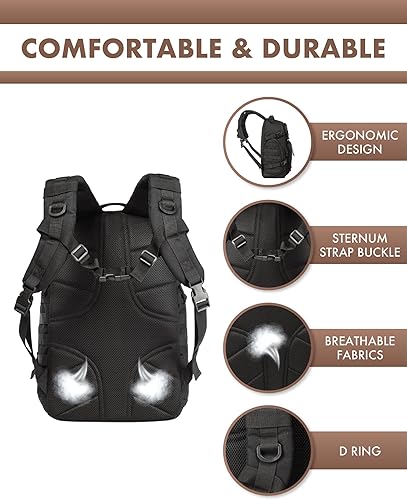 Miniatura 4 de Mochila táctica para computadora portátil, mochila militar para hombre, mochila táctica negra, Tac0006black, Moderno