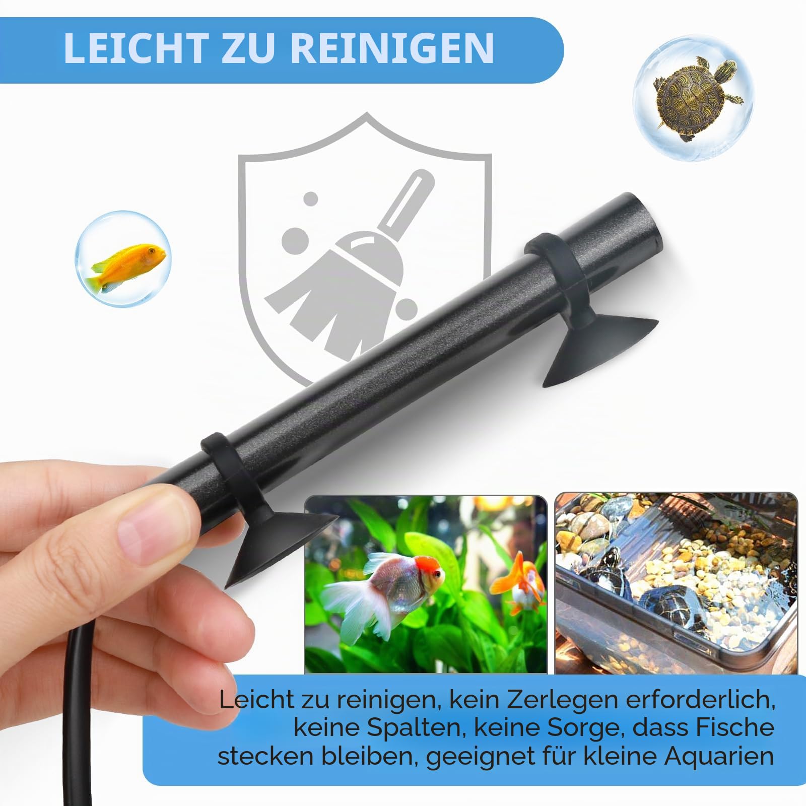 hygger Mini Aquarium Heizung, 25W Tauchfähiger Betta Aquarium Heizstab mit Digitalem Display Externer Steuerung, Schildkröten Aquarium Heizer Geeignet für Süßwasserbecken bis zu 20L
