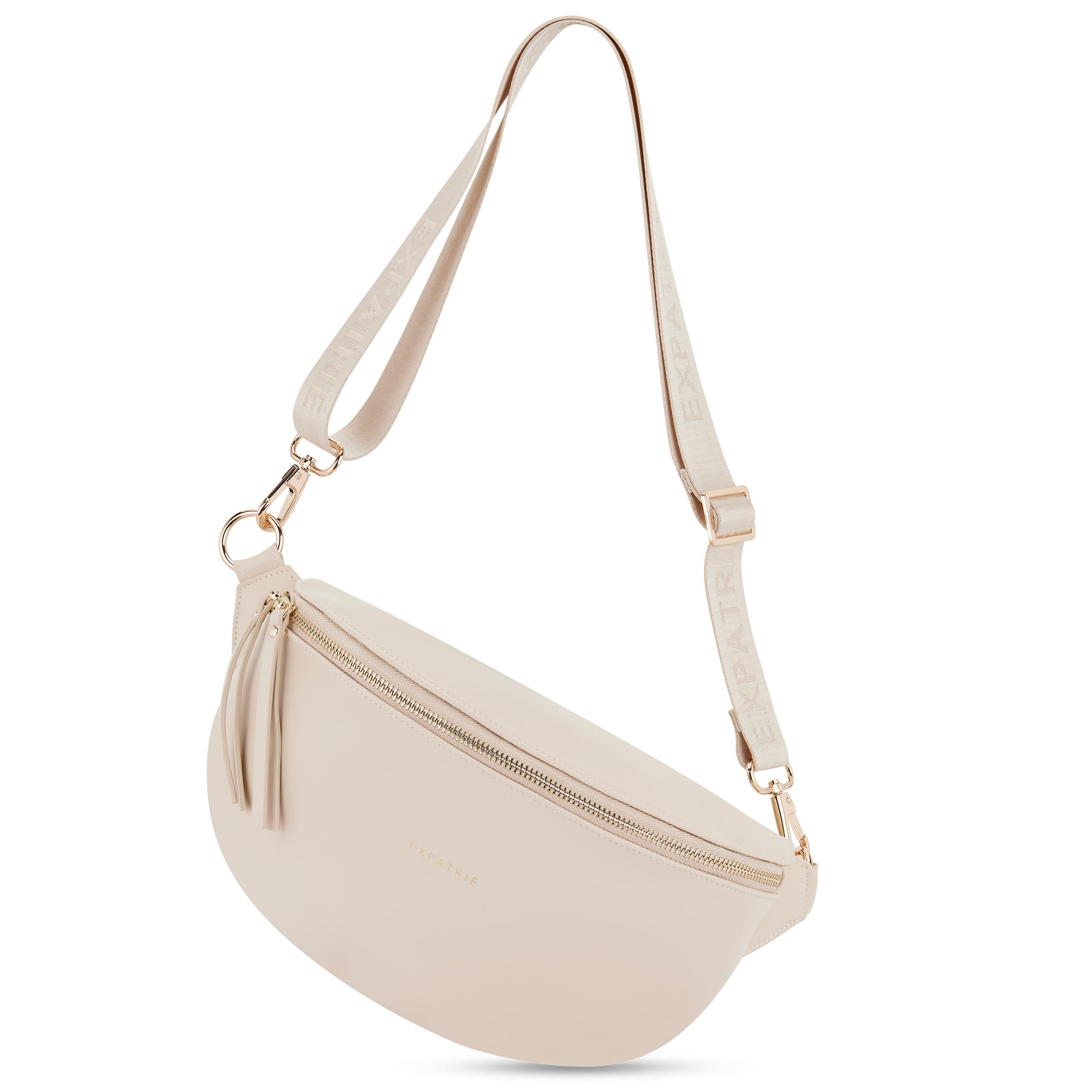 Expatrié Bauchtasche Damen Beige - Alice Medium - Gürteltasche für Festival, Reisen & Alltag aus Veganem Leder - Brusttasche Stylisch - Wasserabweisend
