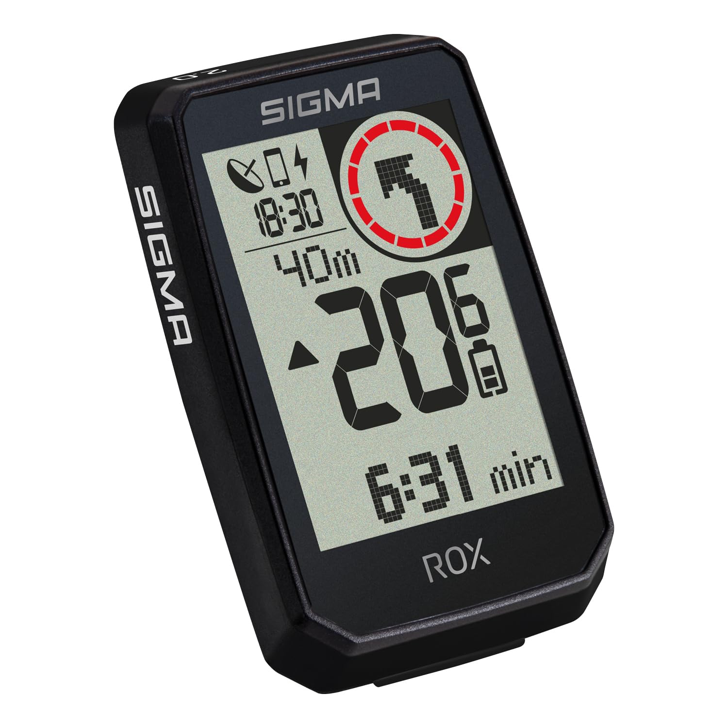 SIGMA ROX 2.0 Endurance Black | Durata della batteria 26h | Computer da bicicletta wireless | GPS e navigazione inclusi OVERCLAMP Butler | Navigazione GPS all'aperto | Compatibile con E-Bike