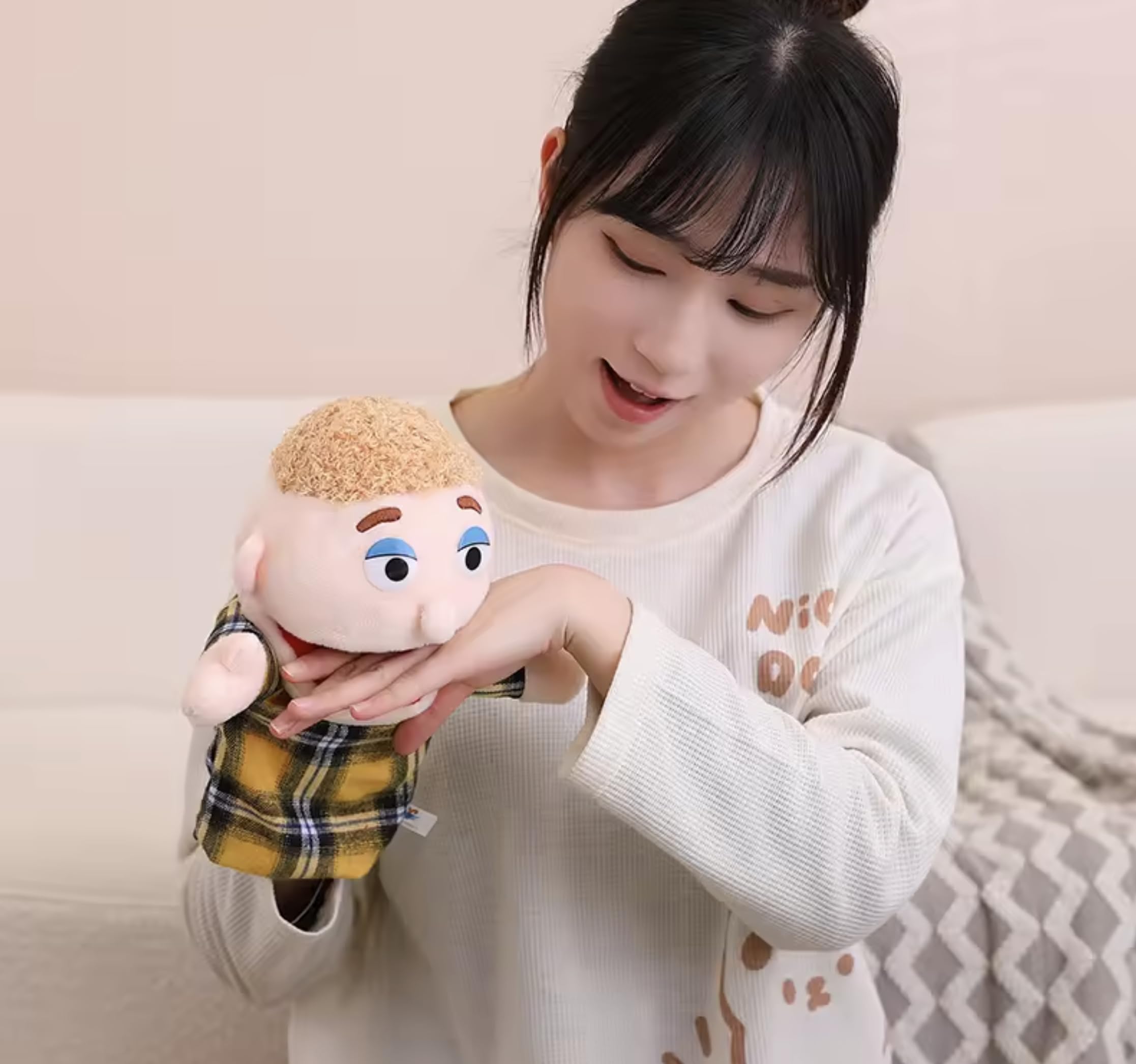 Hand Puppets White Family Puppets for Kids Interactive Toys for Boys Girls Plush Family Stuffed Animal Story Toys Gifts for 3-6 Year Old Boy (Brother) - Image 2