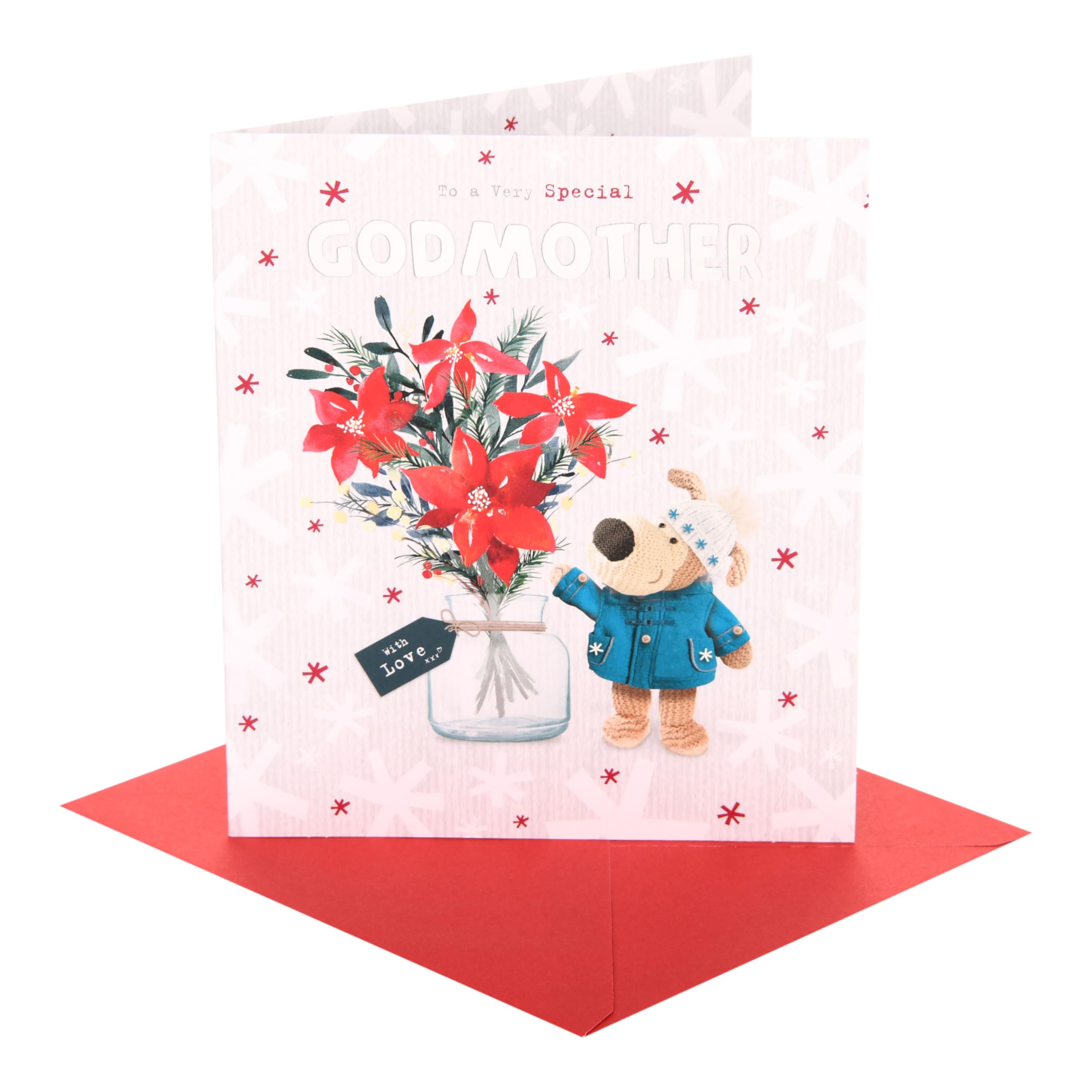 Boofle | Christmas Card for Godmother | Xmas Presents | Her, Girls, Women | Cute Design | With Envelope | 18.4 x 15.9 cm