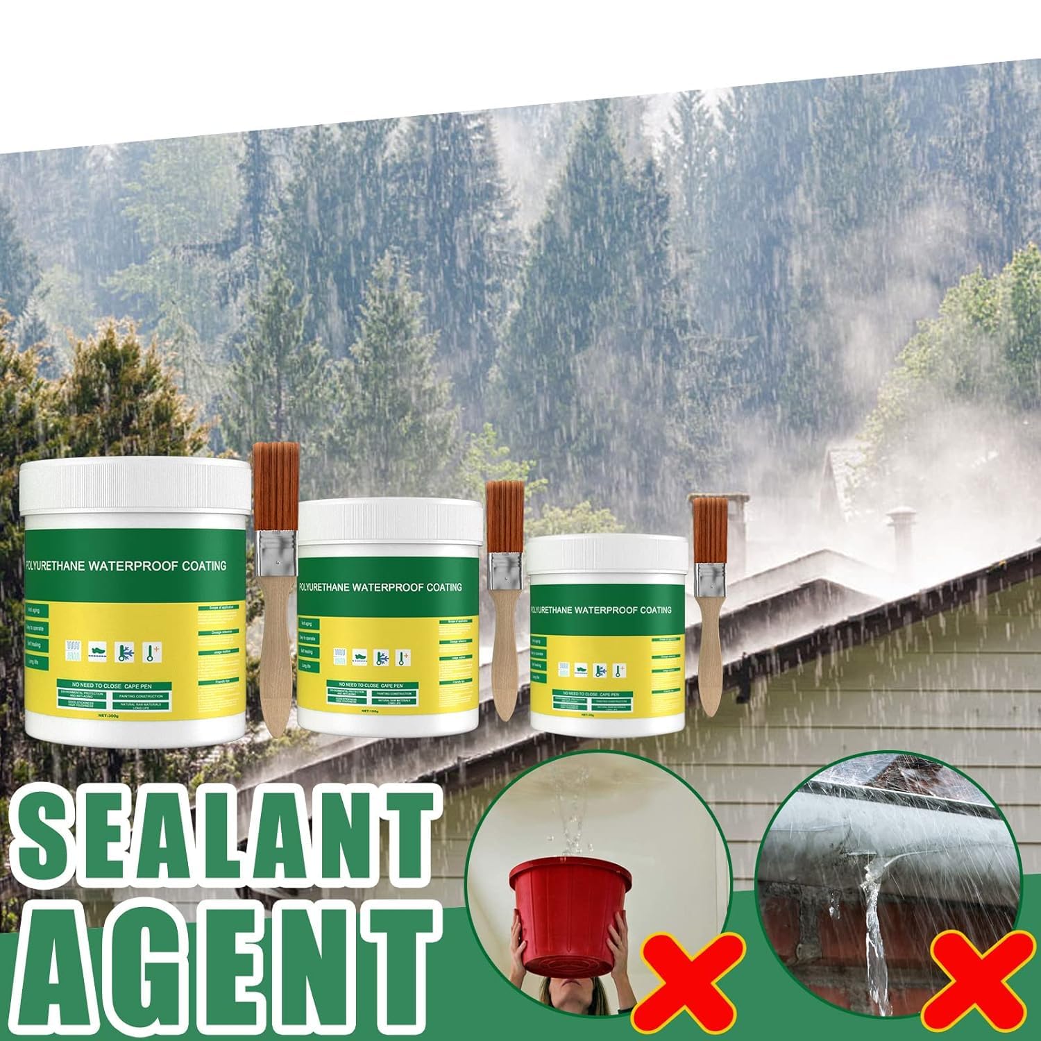 Invisible Waterproofing Agent, Waterproof Invisible Sealant, New Waterproof and Heat Insulation Sealant, Transparent Super Adhesive Seal Waterproof Coating (300g)