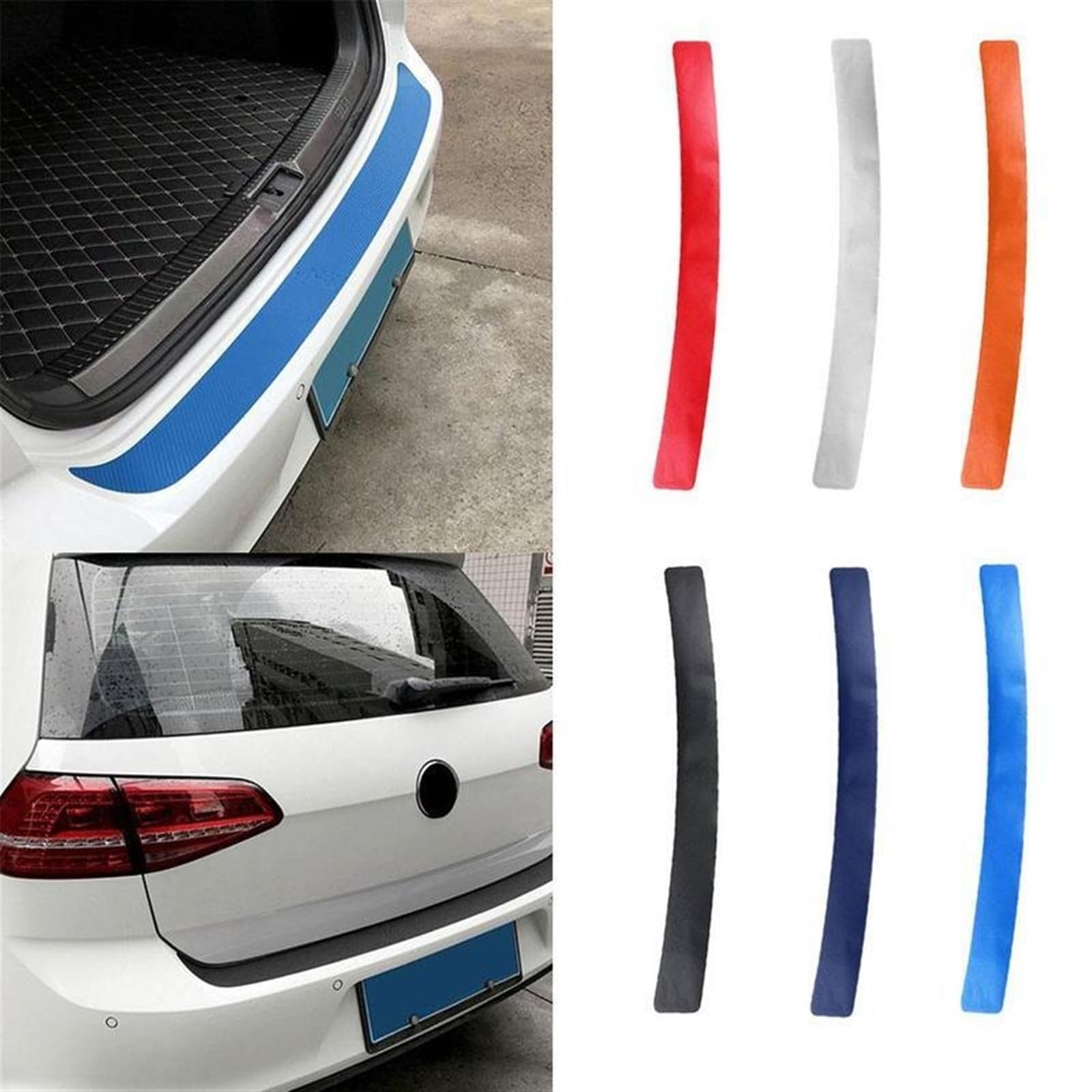 Tira Protectora de Parachoques 1 Pieza de Fibra Carbono Universal para umbral Puerta Coche, para protección Trasera, antiarañazos, película para Maletero(Gris)