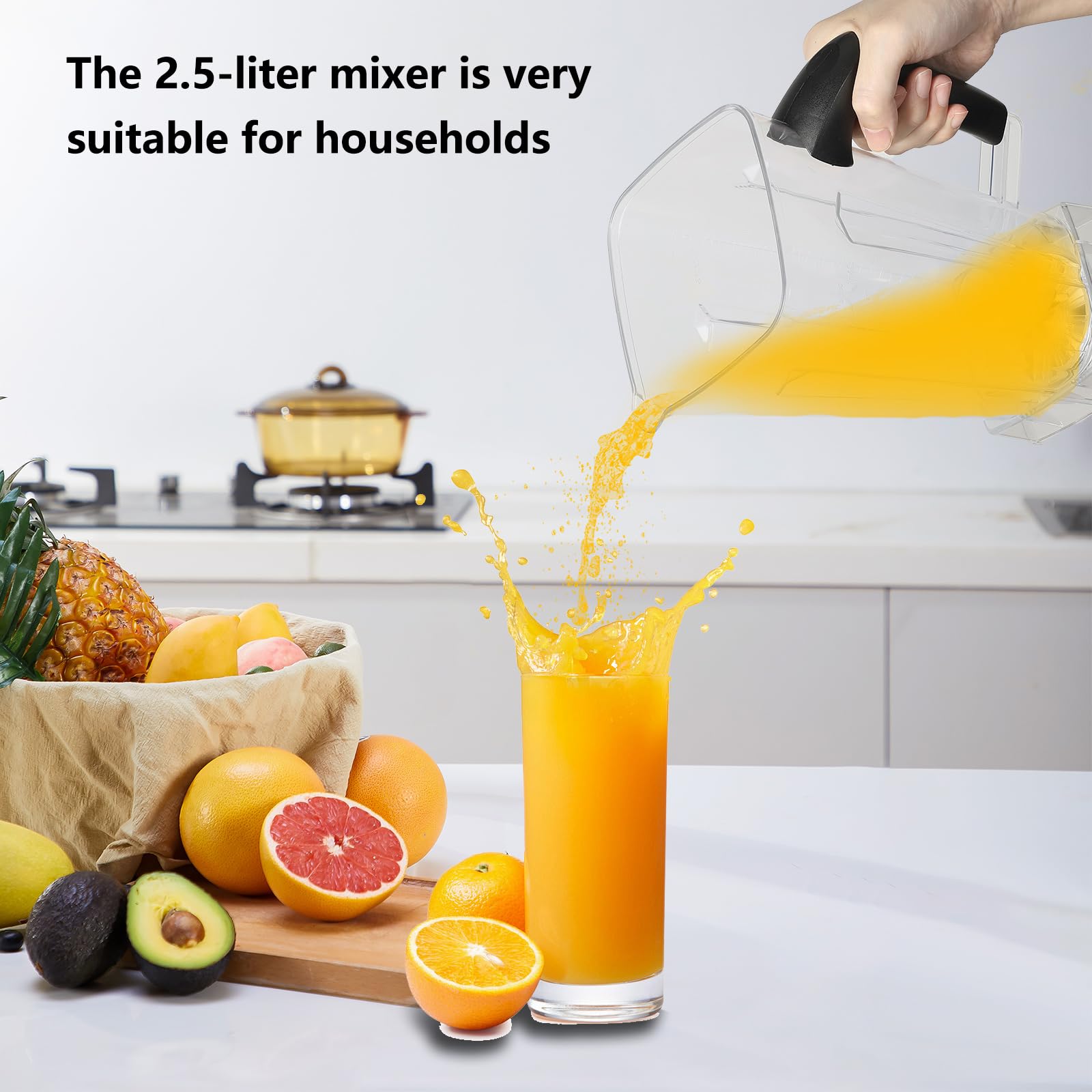 Frullatore multifunzione 6000 W, 2 in 1 frullatore a tazza con 9 velocità regolabili, 2 brocche, 4 lame in acciaio inox, frullatore da cucina per frullati, frullatori e succhi