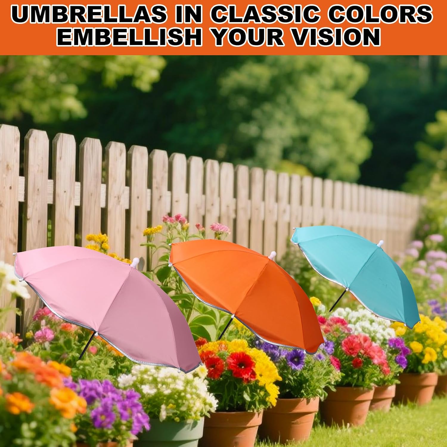 Lyreh 3pcs Plant Umbrellas for Outdoor Plants, 3 Color Diameter 23.62in Garden Plant Umbrella for Providing Shade Cover to ‌Defend Patio Flowers Plants Fruits and Vegetables From Blazing Sun