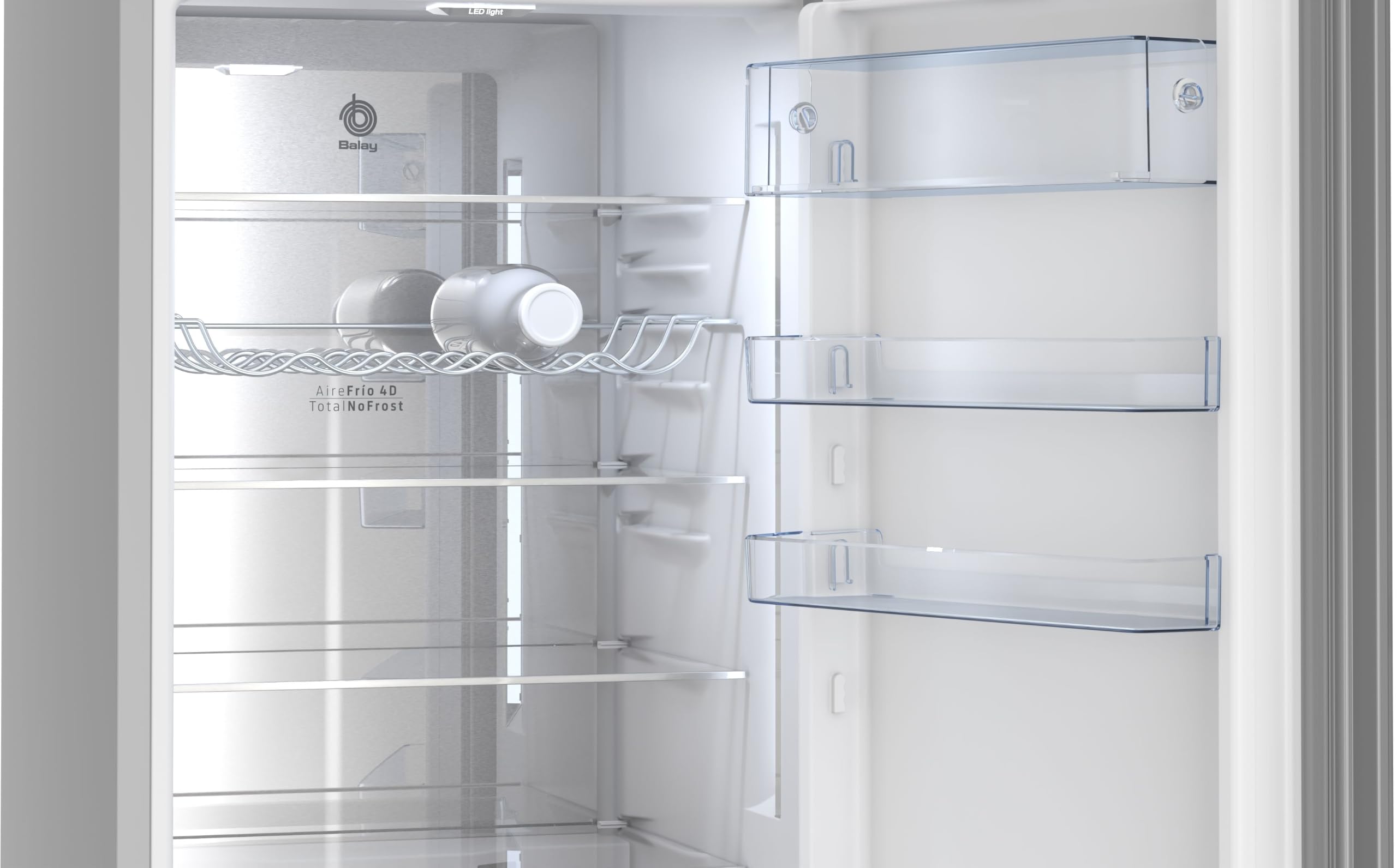 Balay, Frigorífico combinado, 203 cm de alto, Cristal blanco, 3KFC869BI | Conserva tus frutas y verduras frescas por más tiempo en el cajón ExtraFresh.