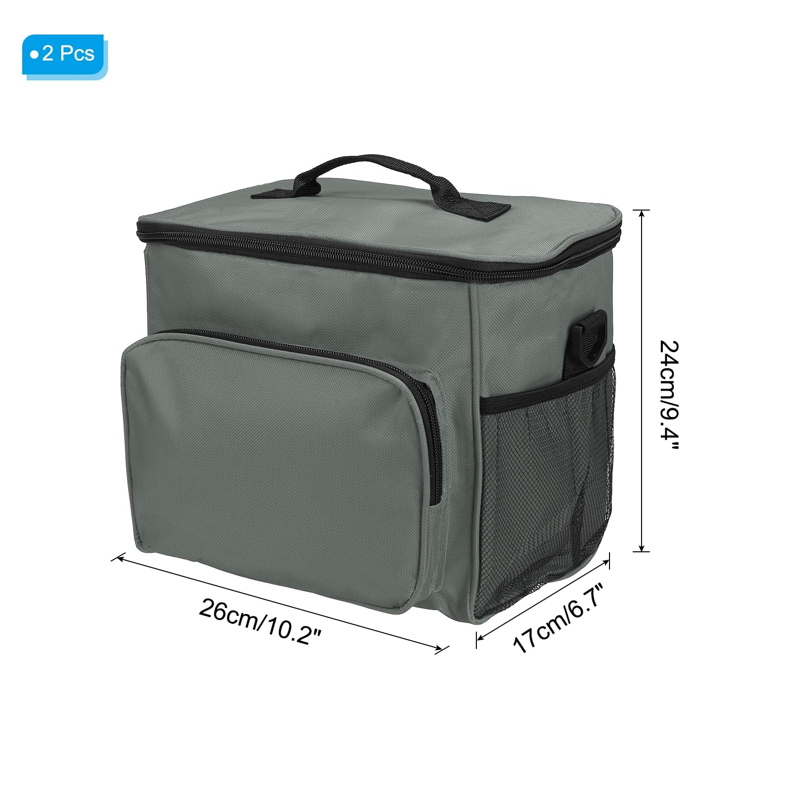 Boîte à déjeuner pour femmes/hommes, 2 pièces, sac à déjeuner isotherme, sac fourre-tout thermique, récipient à déjeuner réutilisable 9,4 x 6,7 x 10,2 pouces pour le travail, pique-nique en plein ai