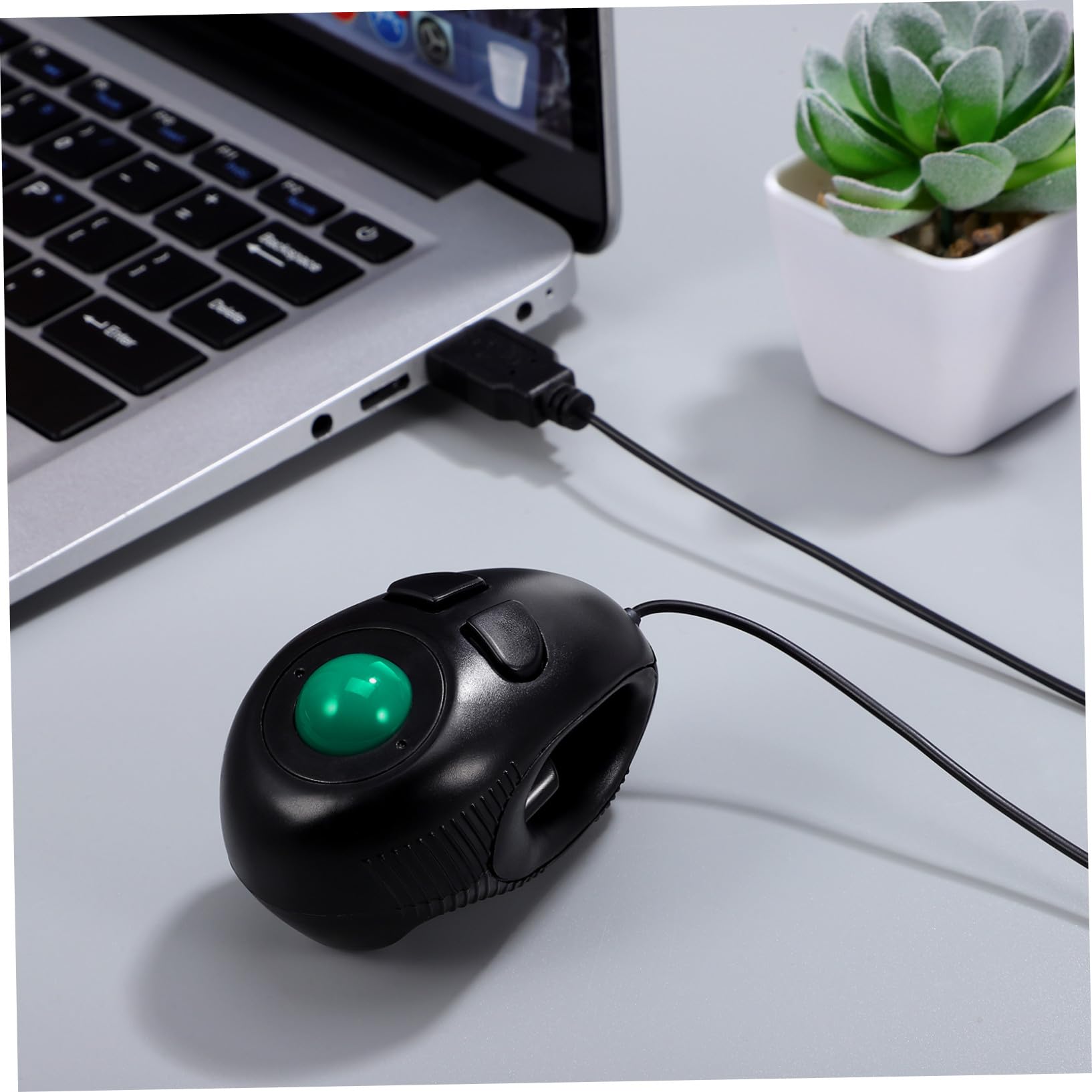 DOITOOL Mouse Trackball 4D Cablatto per Laptop e Desktop Design Compatto e Controllo del Pollice Colore Nero