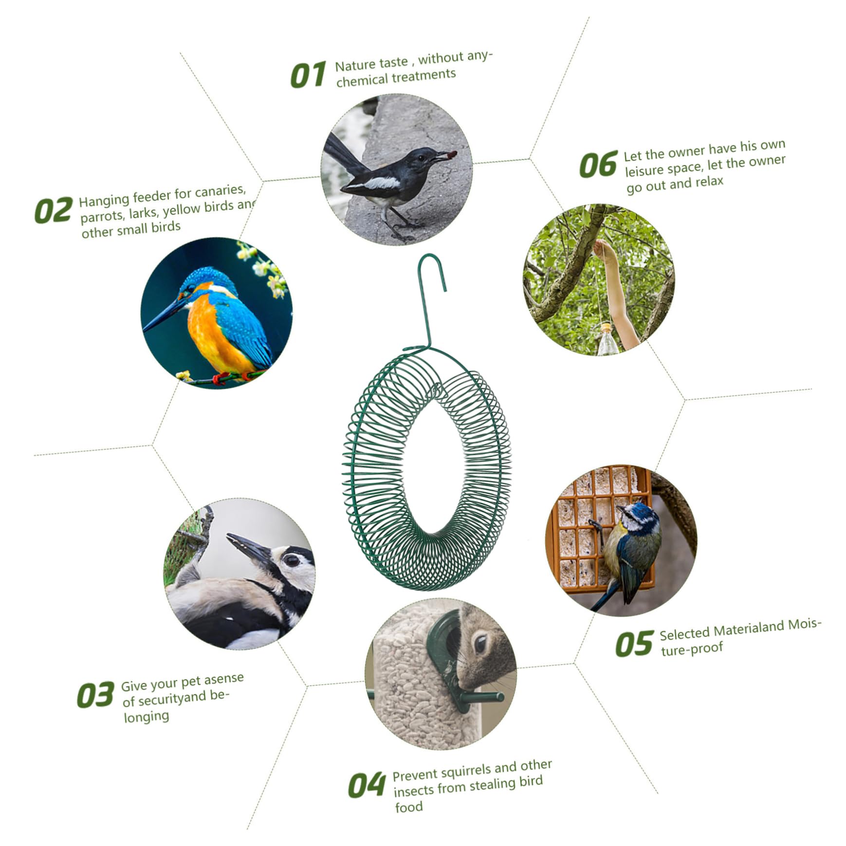 SUPVOX 2piezas Alimentador De Pájaros Colgante De Comedero para Aves De Diseño Chic Herramienta De Alimentación para Exteriores para Larks y Periquitos