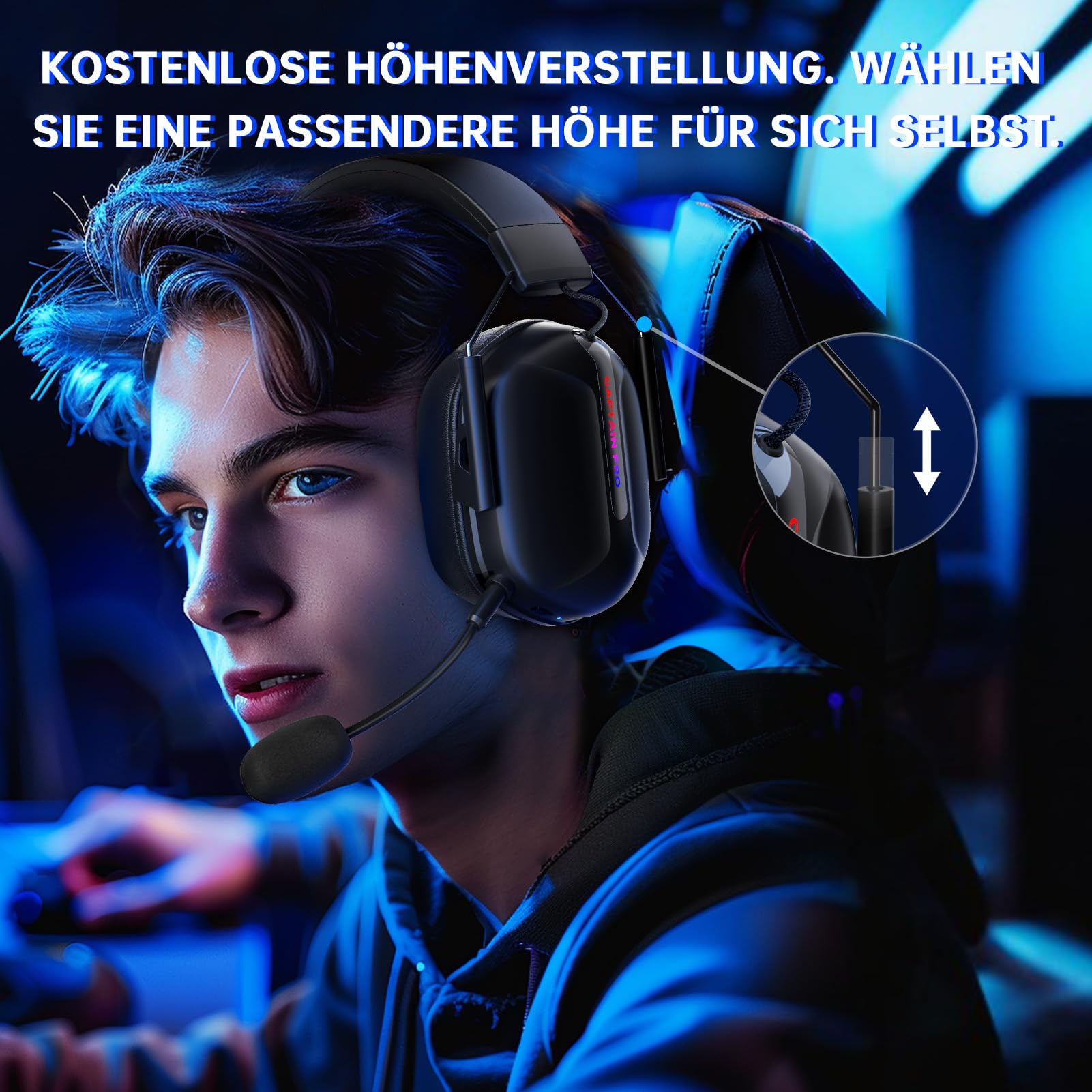 Gvyugke Cuffie wireless da 2,4 GHz per Xbox Series X|S, cuffie wireless per Xbox One, PC, PS5, Switch, Microphone Removable Noise Canceling Microphone, 3D Surround, durata della batteria, RGB Light