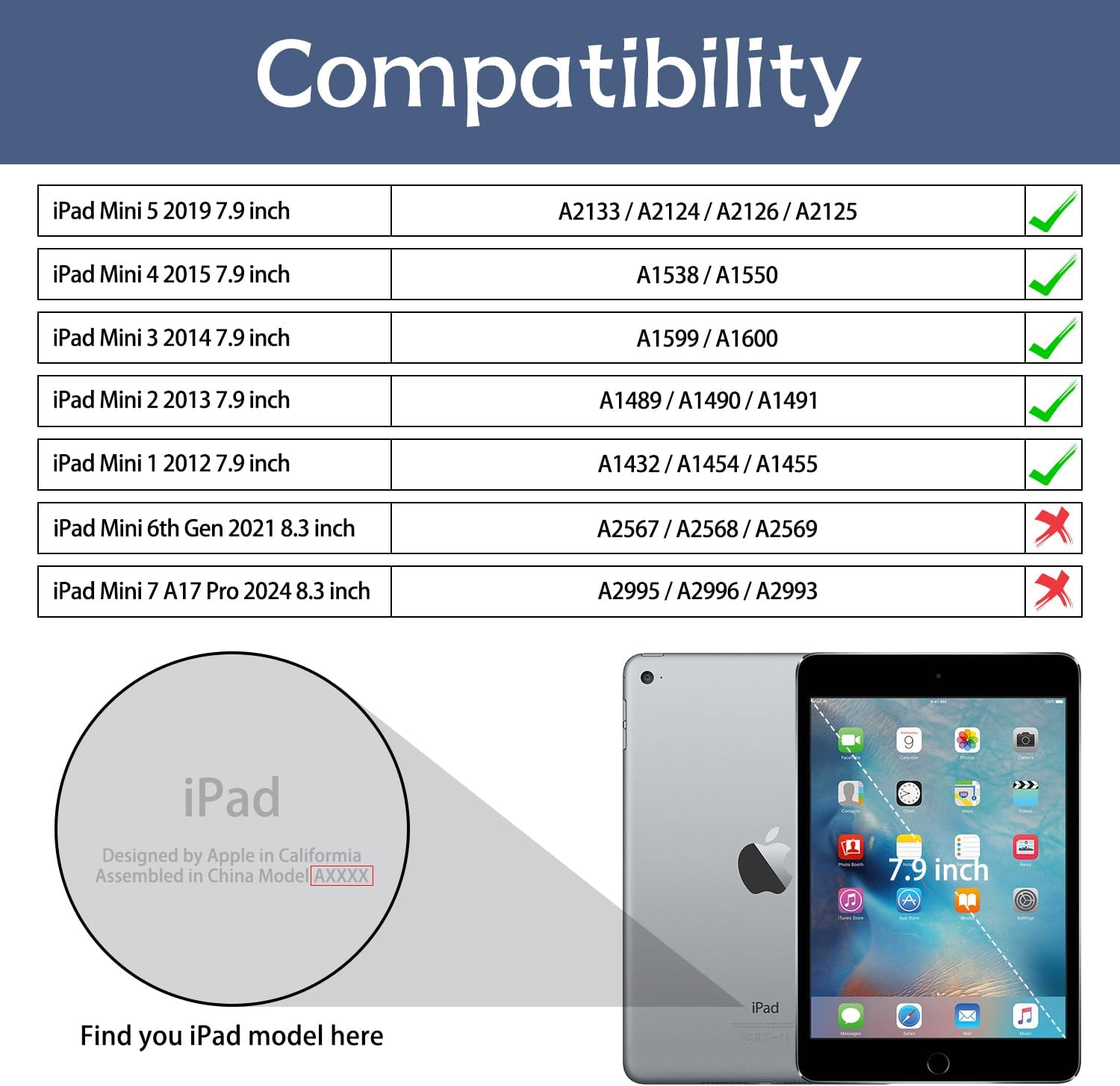 Case for iPad mini 5 2019 / iPad mini 4 2015, Mini 3 2 1 - Protective Slim Folio Case with Pencil Holder & Auto Wake/Sleep, Trifold Smart Stand Cover for iPad mini 5/4/3/2/1, Pink - Image 2