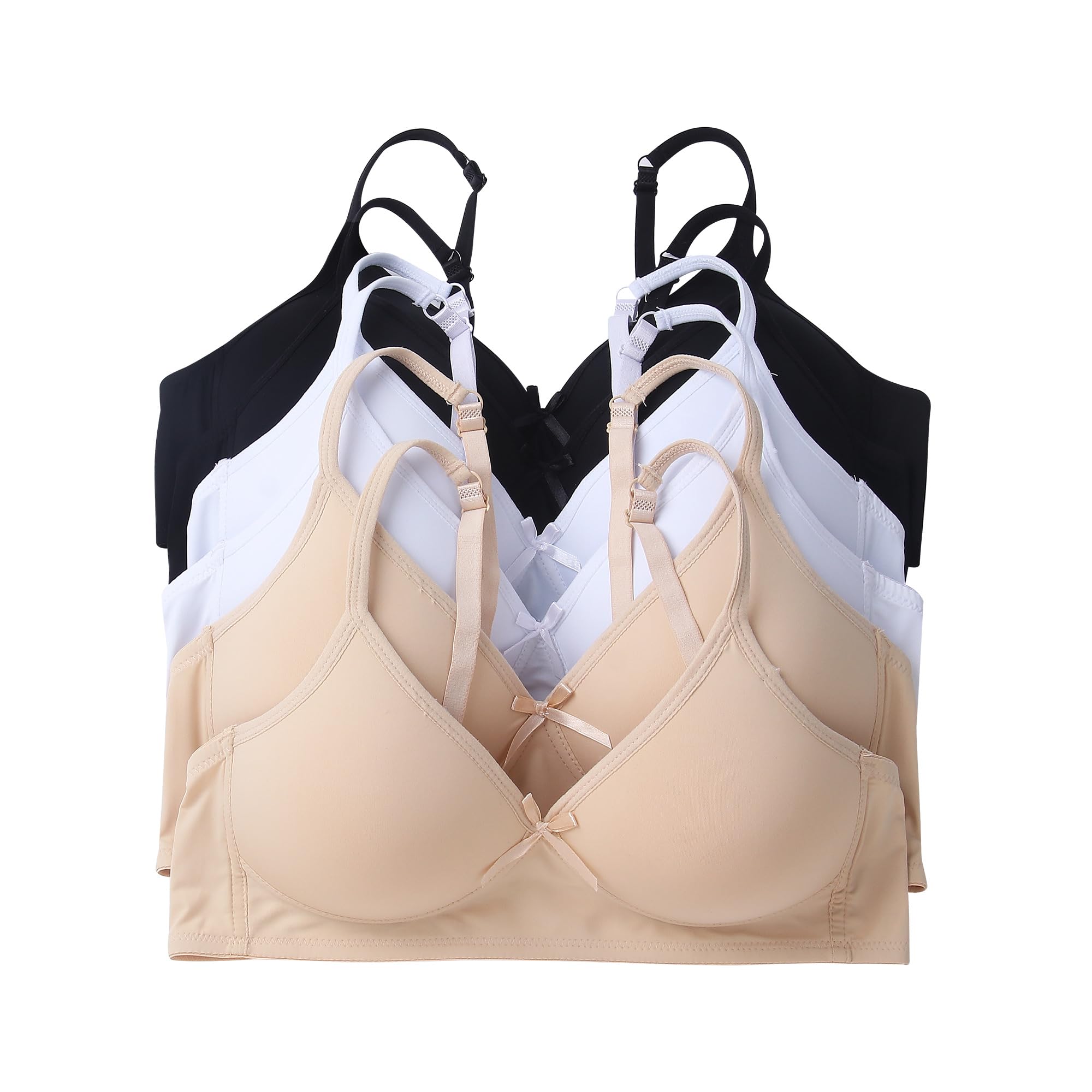 Viola's Secret 6 Pack of Color Print T-Shirt Bras B Cup C Cup and D Cup