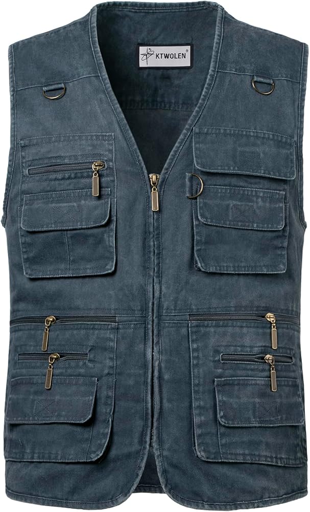 Gilet Multitasche Mimetico Uomo - 11 Tasche Per Caccia, Pesca E Outdoor Giacca Utility 11 Tasche - Foto 2