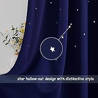 Vista 3 de NICETOWN Cortinas Opacas con Recortes de Estrellas para Dormitorio de Niños/Guardería, Cortinas de Tratamiento de Ventana con Aislamiento Térmico