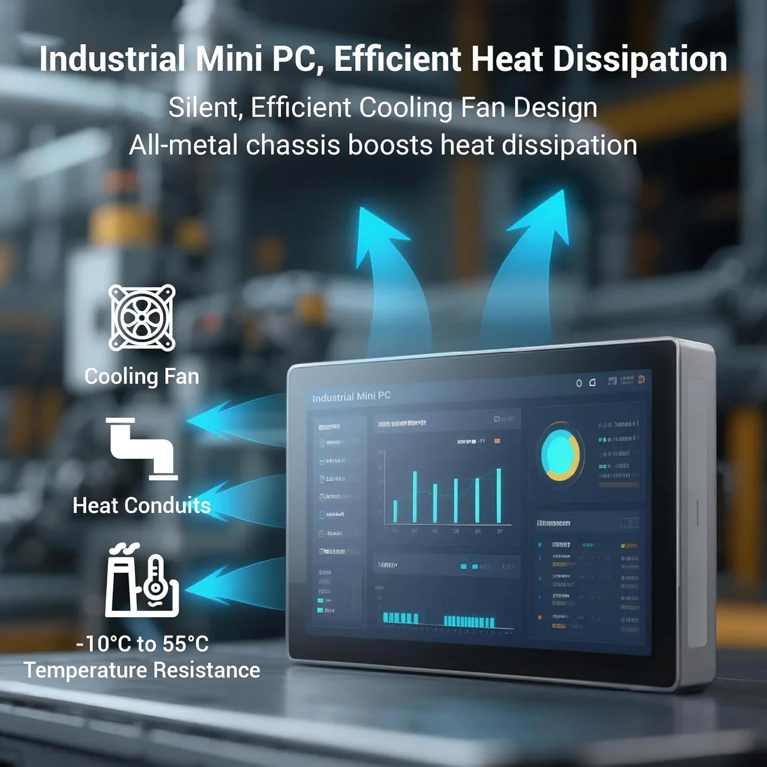 7" Mini PC Celeron N95, Win11 Pro Mini Computer 16GB RAM 512GB eMMC, HD IPS Touchscreen Computer Desktop 4K Dual Display for Home/Office, HDMI/USB/WiFi5/BT5.0/Type-C/Dual Gigabit LAN