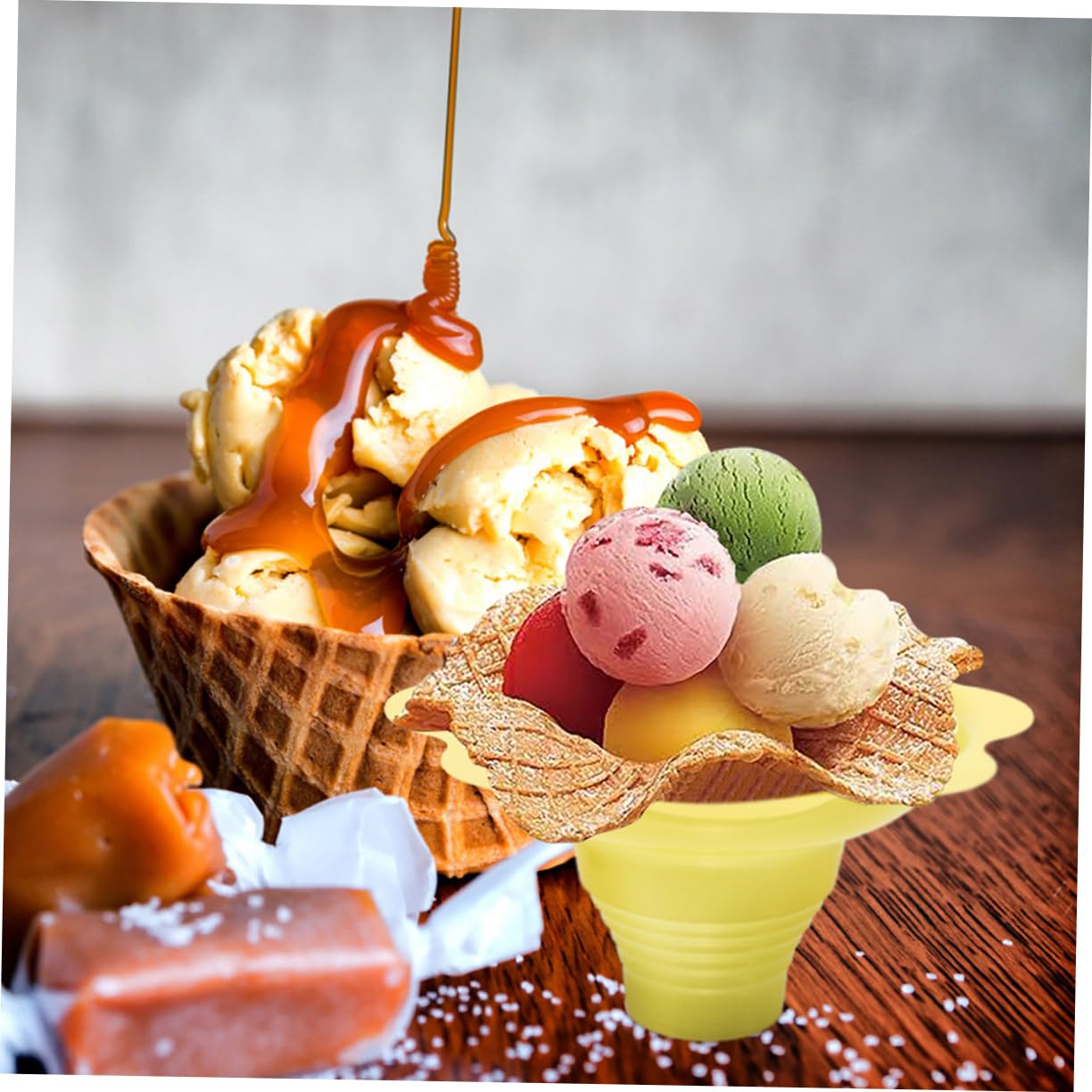 FOMIYES 100pcs Snow Cone Ice Storage Holders Ice Smoothie Storage Cups Adorable Yogurt Cups Ice Cream Container Multi-function Smoothie Cups Ice Cream Bowl Iced Food Bowl Ice Cream Holder