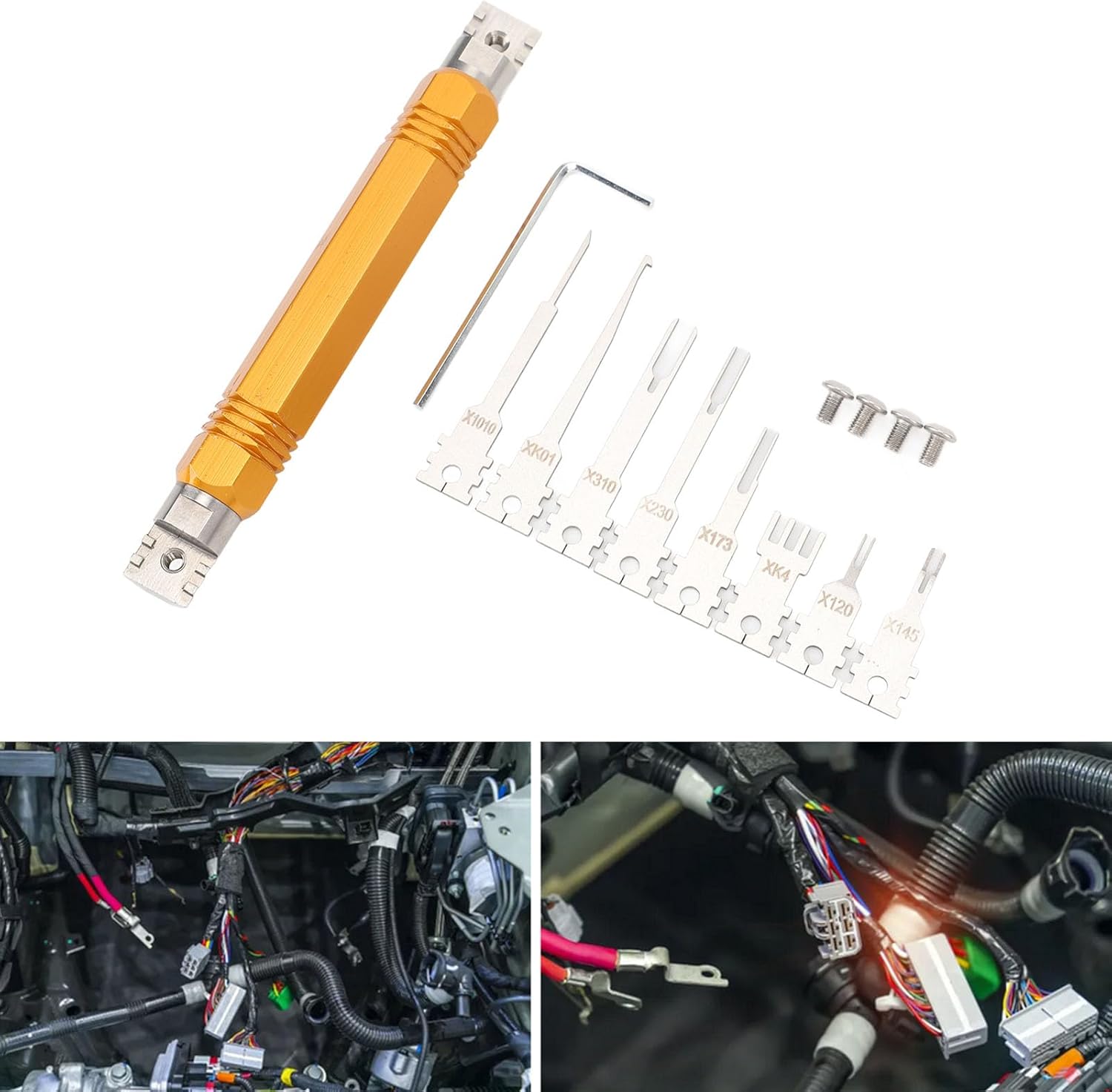 8 Pcs Terminal Release Tool Kit, Electrical Wire Connector Pin Removal Set, Outstanding for Automotive Computer Terminal Repair, User Friendly, Fits AMP, Delphi,