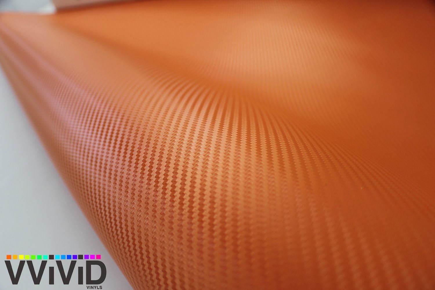 VVIVID® XPO Orange 3D Carbon Fiber Vinyl Wrap Roll with Air Release Technology (1.5ft x 5ft)