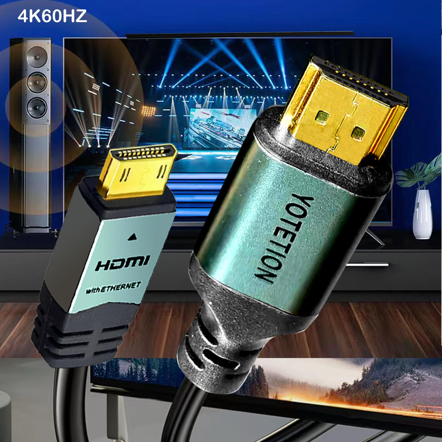 Cavo da mini HDMI a HDMI, 18 m, ad alta velocità, da HDMI a Mini HDMI, supporta 3D 4K/30Hz 1080p 720p, compatibile con fotocamera, videocamera, tablet e scheda grafica/video, laptop