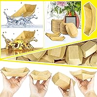 Vista 4 de MotBach Paquete de 200 bandejas de papel kraft de 2 libras, botes de papel desechables, botes de alimentos de alta resistencia, bandeja de papel