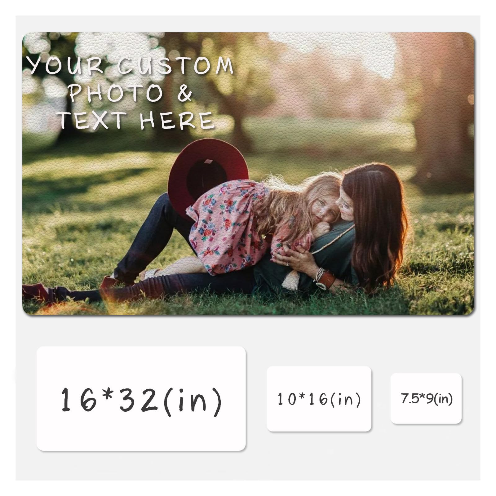 Large Custom Leather Mouse Pad - Personalized With Photo, Logo & Text