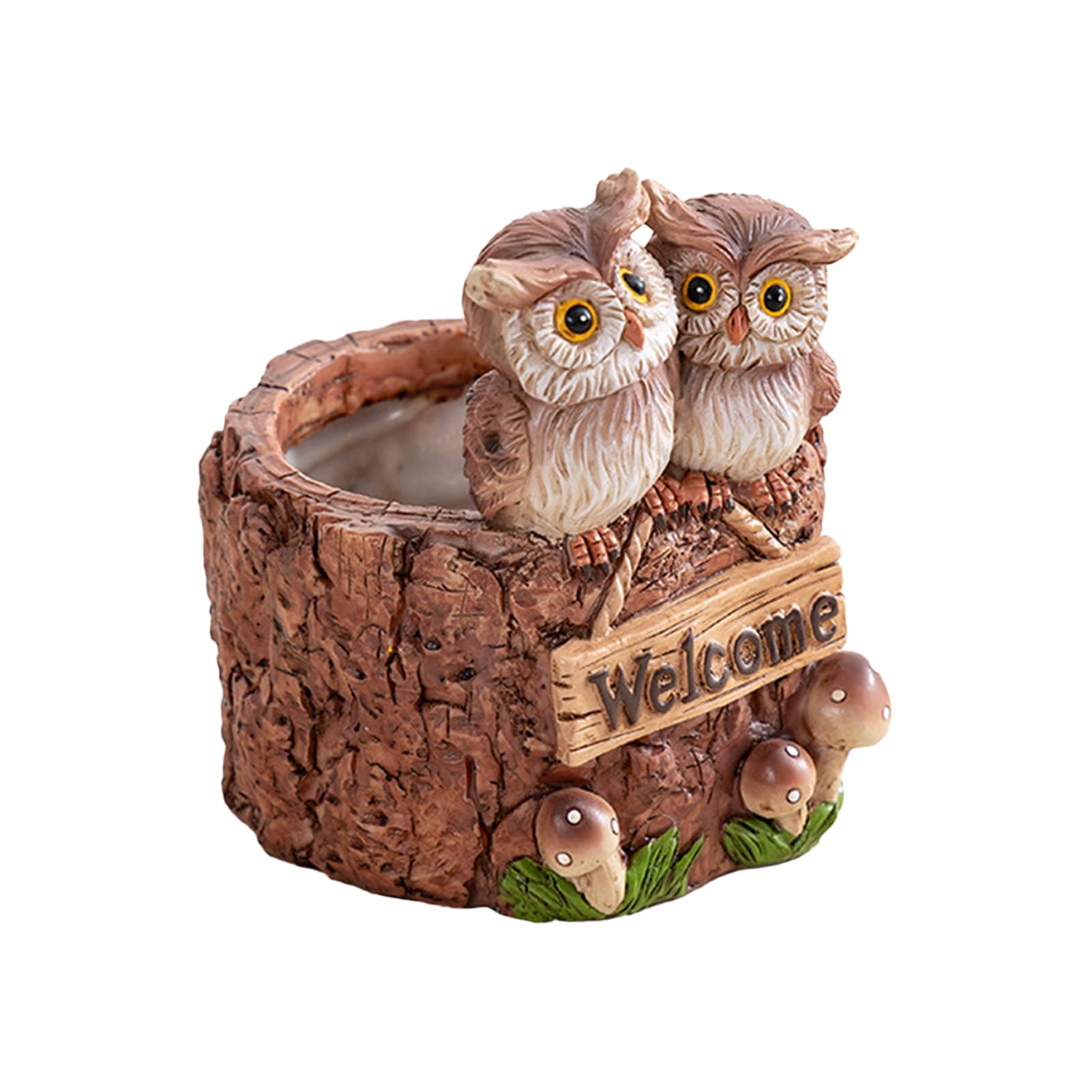 Pots pour plantes style hibou rustique, le cadeau de bureau idéal