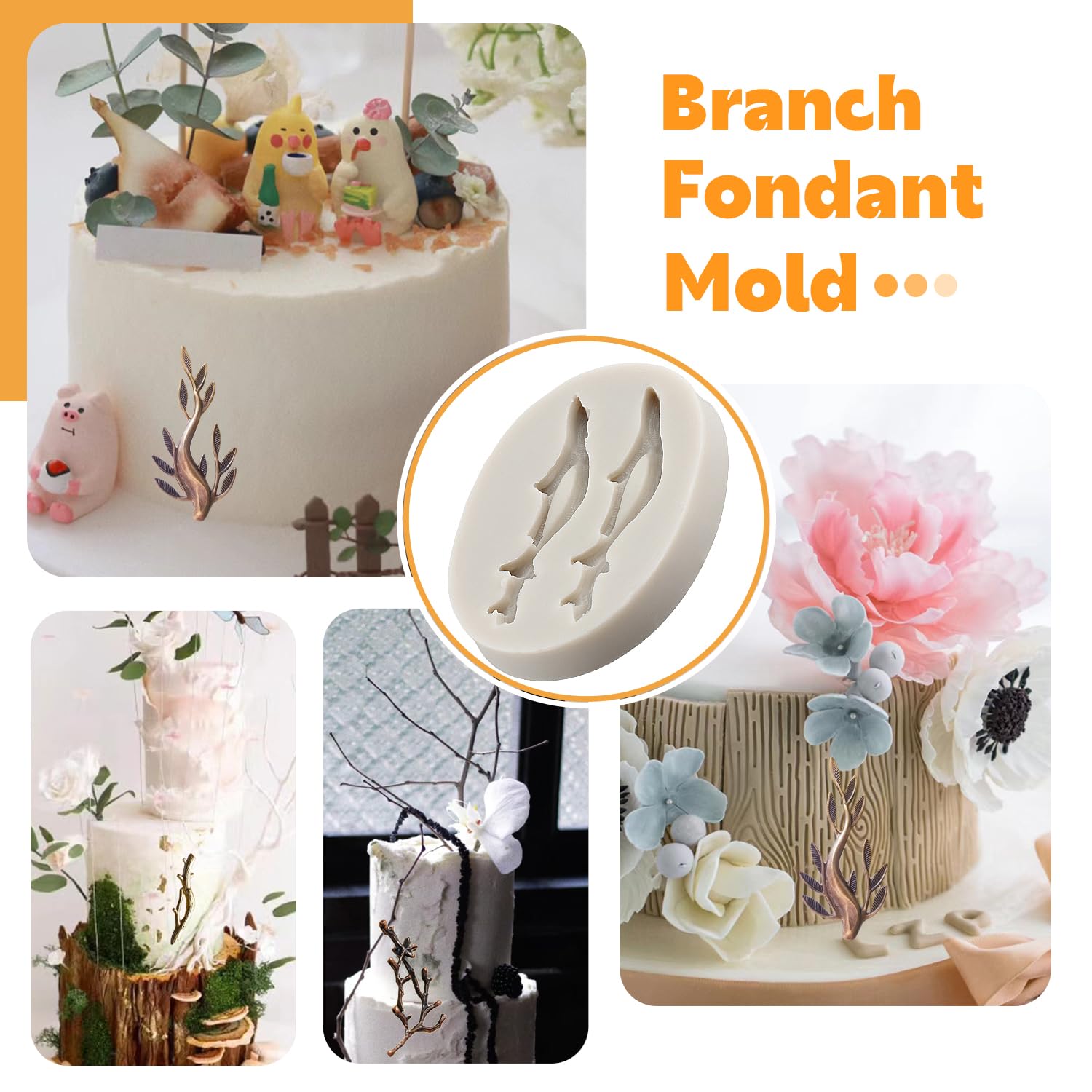 Molde De Silicona Para Fondant, Diseño De Ramas De árbol