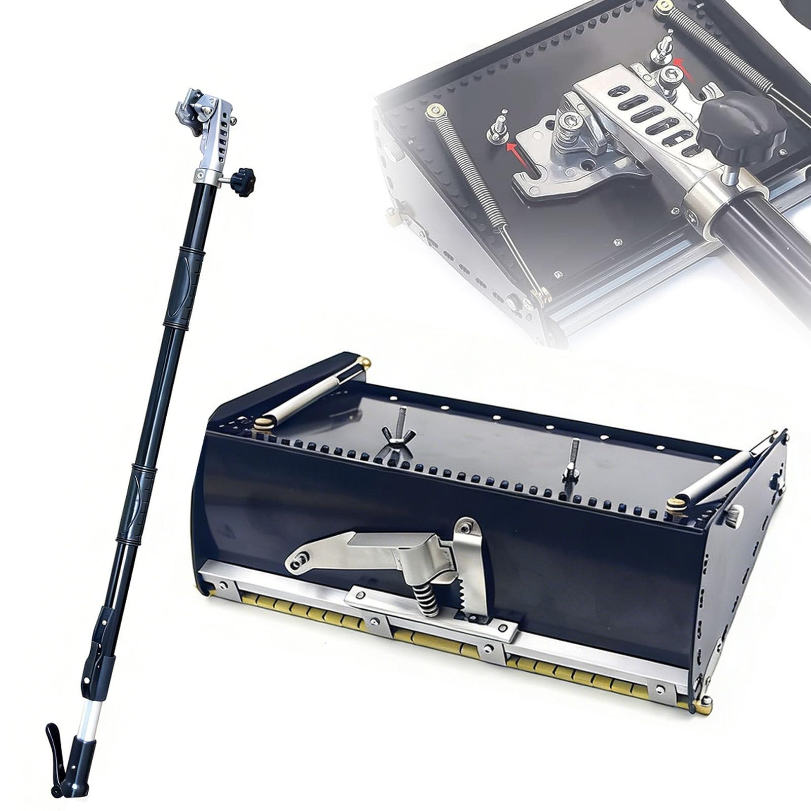 Ensemble de boîtes plates pour cloison sèche, outil professionnel de collage avec plaque en alliage d'aluminium réglable, comprend une poignée d'extension pour la finition des cloisons sèches