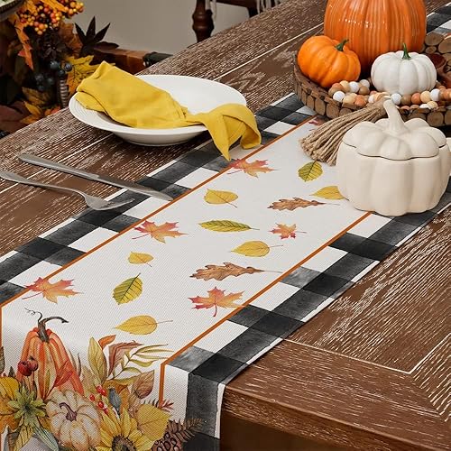 Vista 17 de GEEORY Camino de mesa del Día de San Patricio de 13 x 36 pulgadas, tarro de masón a cuadros de tréboles, decoración decorativa de mesa navideña