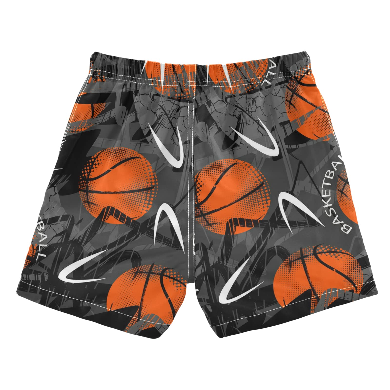 Basketball Boys Swim Trunks Toddler Boy Swimsuit Quick Dry Boys Bathing Suits for Boys Adjustable Waist Swim Beach Shorts for Kids 2T-16
