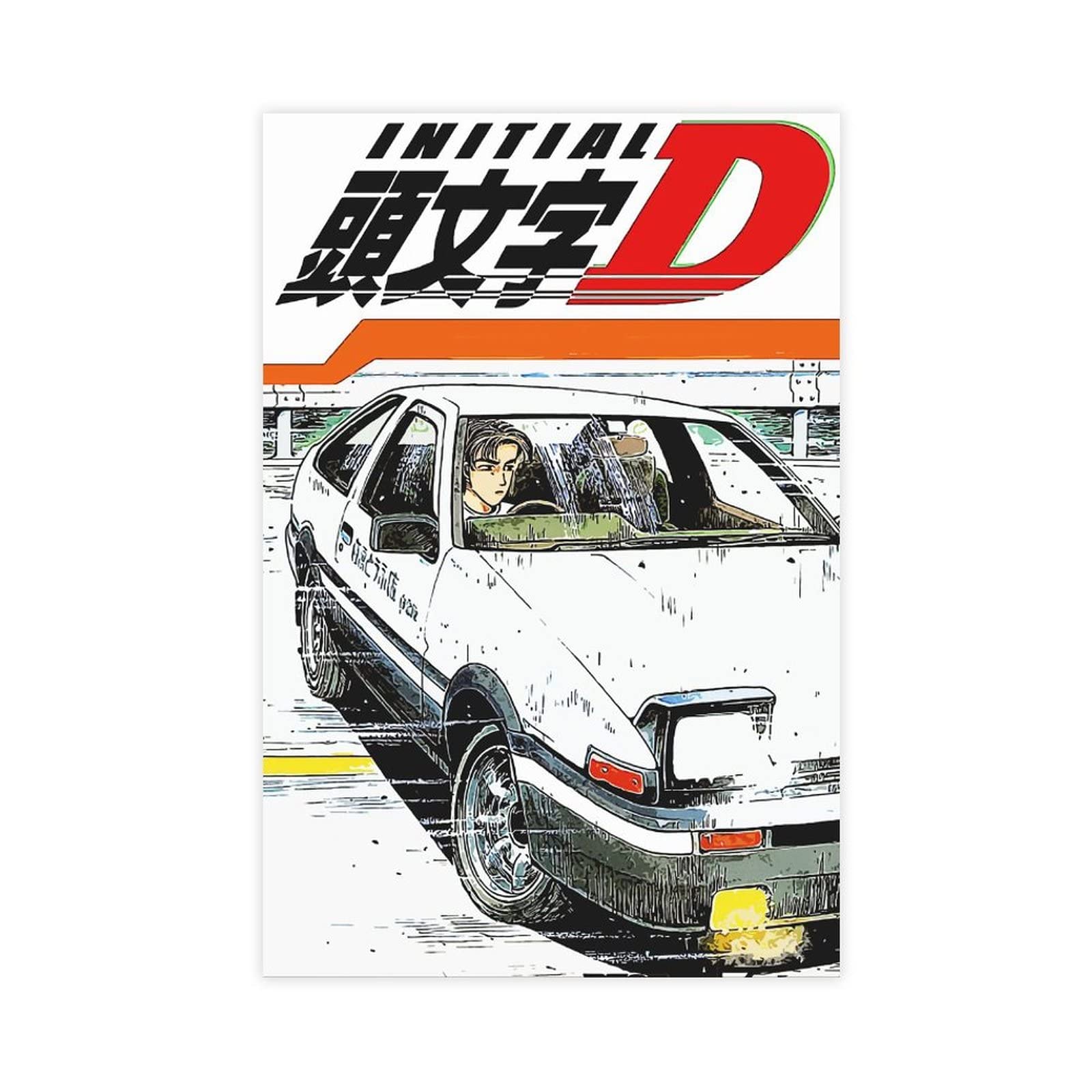 WFKLMSLManga Initial D AE86 3 Canvas Poster Wall Art Decor Print Picture Paintings for Living Room Bedroom Decoration Unframe-style 12x18inch(30x45cm)