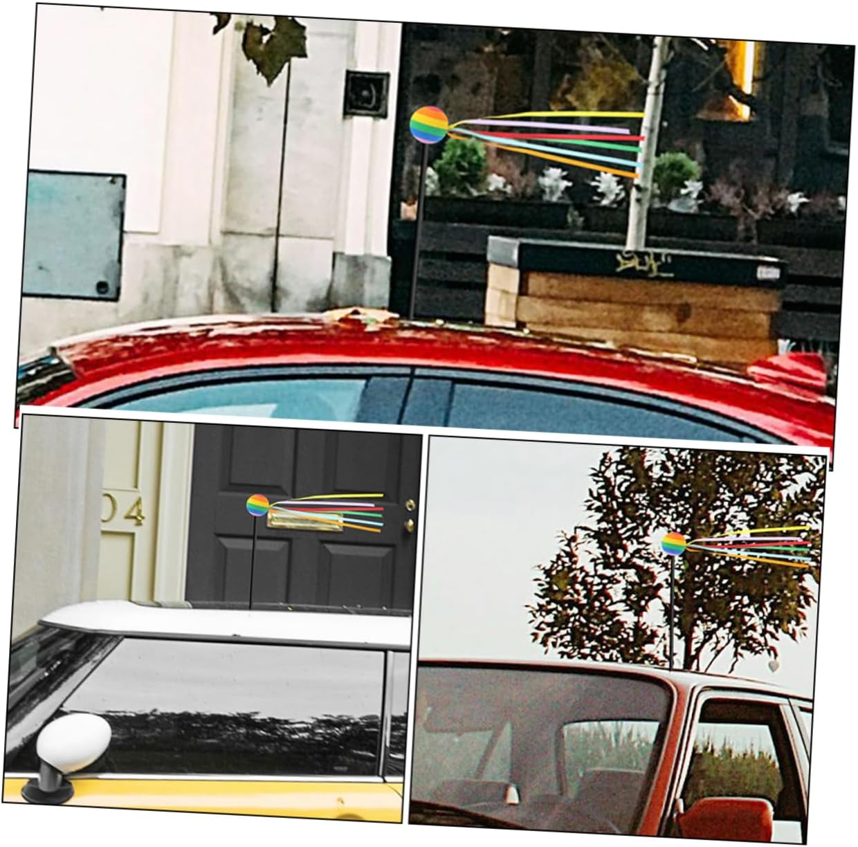 Alipis 4pcs Colorful Car Antenna Toppers Cute Decorative Balls for Vehicle Roof Weatherproof Automotive Accessories for Trucks and Cars