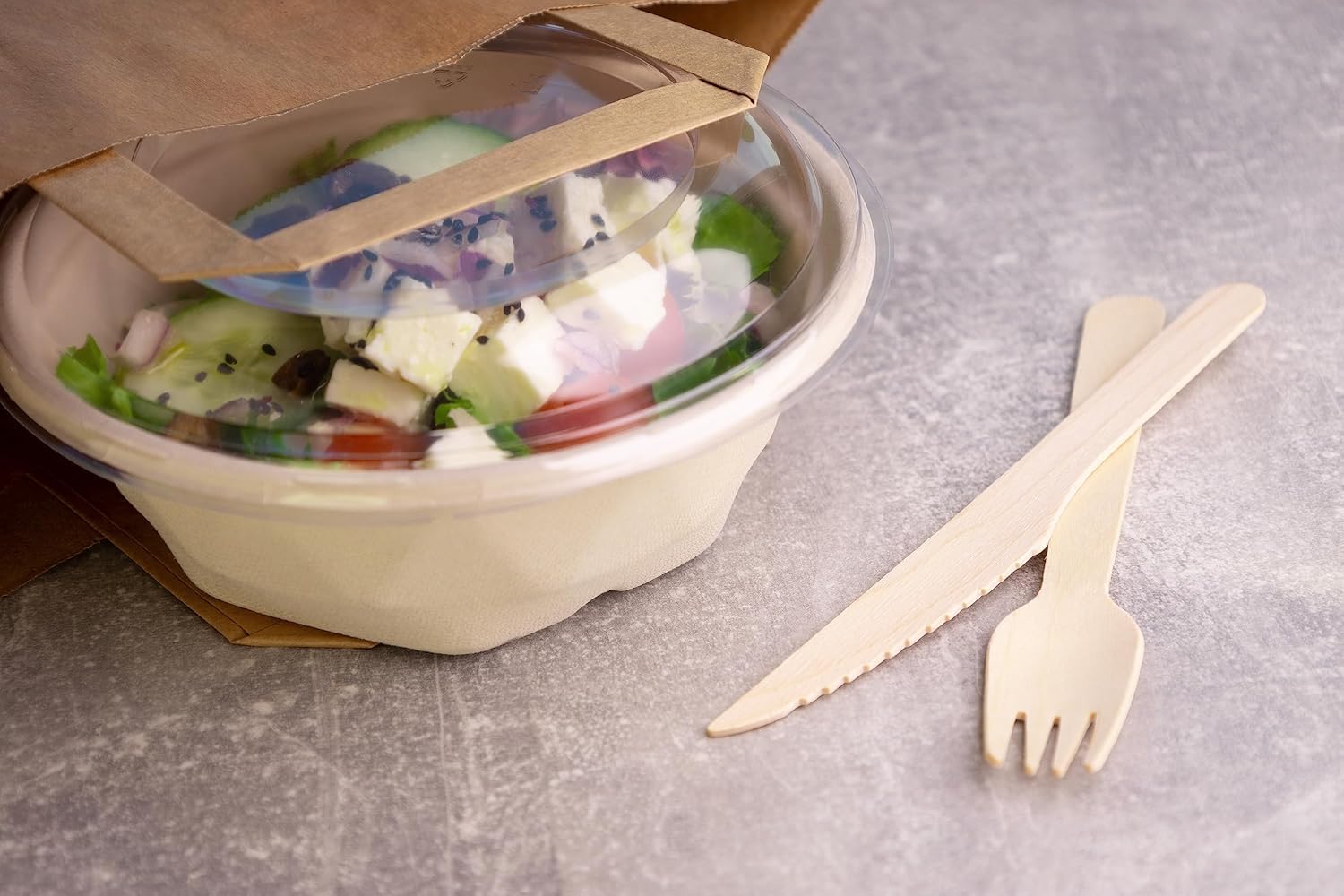 Love Nature Posate Usa e Getta - 100 Pezzi Coltello Legno - Coltelli Usa e Getta Ecologiche e Biodegradabili - Posate Monuso per Feste, Compleanni, Campeggio e Picnic
