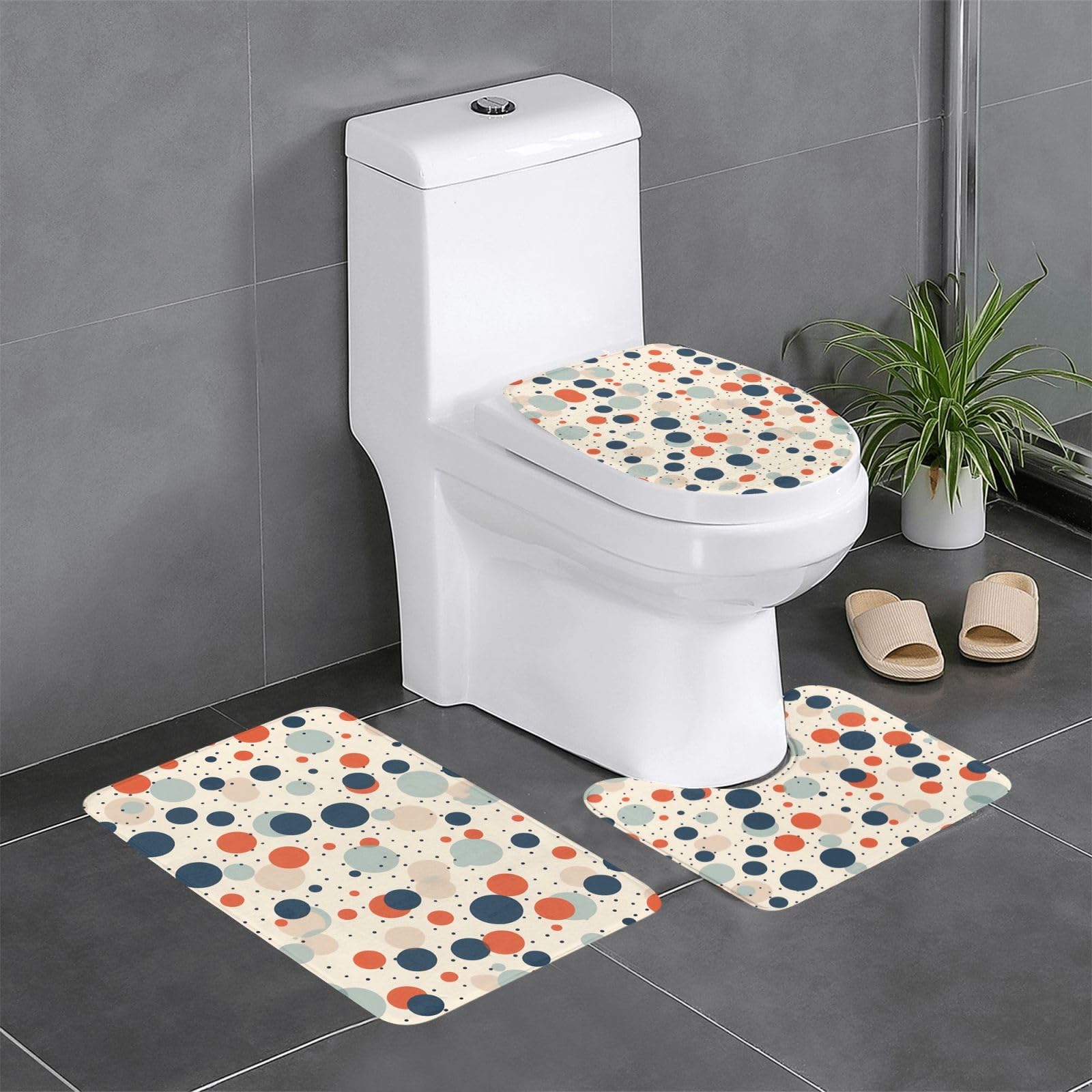 Tapis de bain antidérapant lot de 3 haute sécurité et lavable 61x40cm