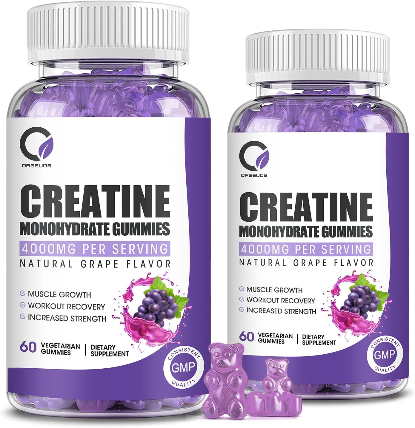 Creatine Monohydrate Gummies 30 Servings Vegan Creatine
