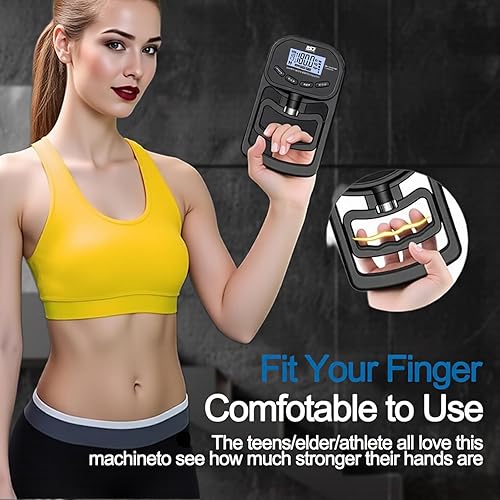 Miniatura 6 de Entrenador de fuerza de agarre de mano, dinamómetro de agarre de mano de 396 libras396.8 lbs con pantalla LCD, ideal para deportes, escuela y uso