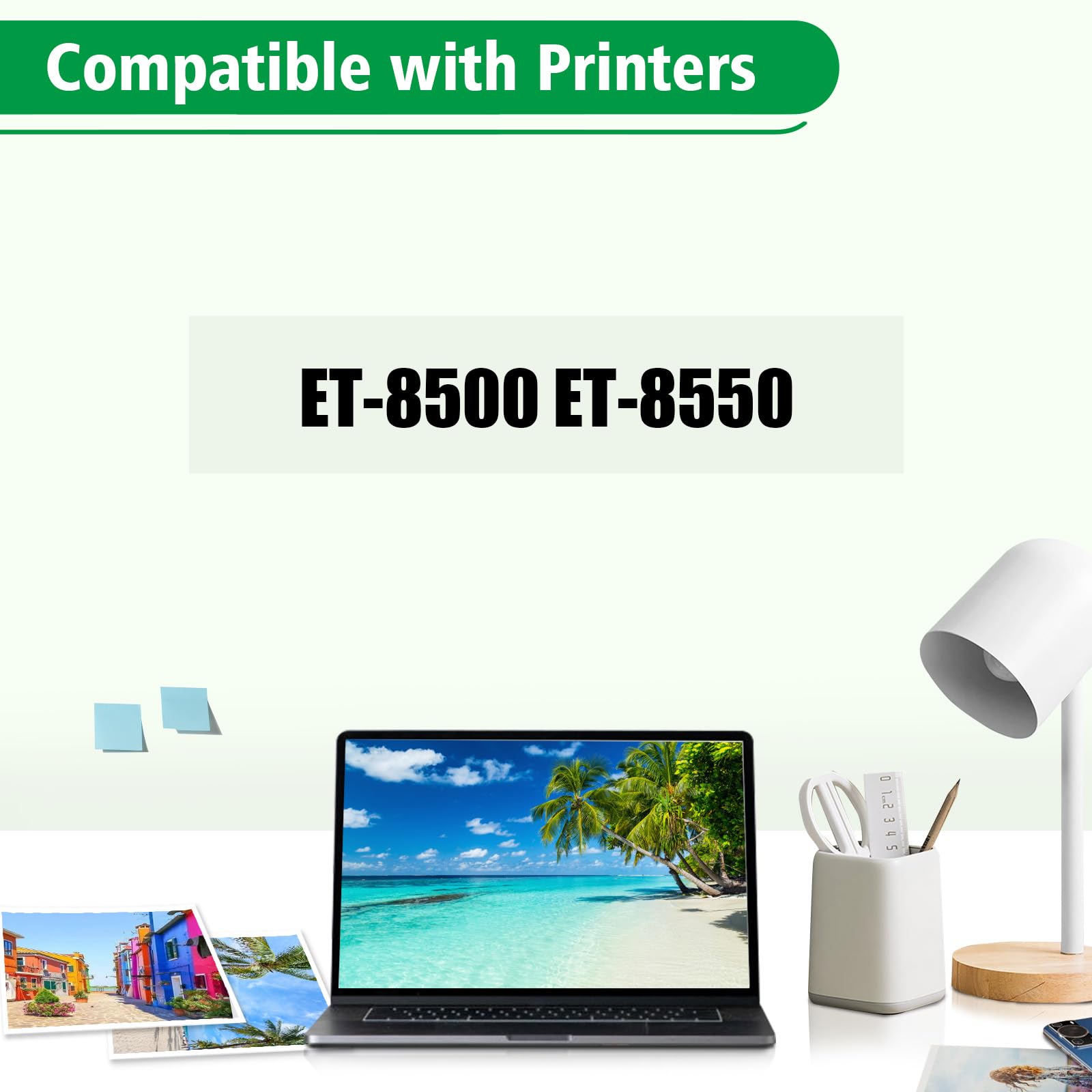114 Inchiostro Compatibile con Epson 114 Flaconi di Inchiostro per Ecotank ET-8500 ET-8550 (6 Pack, Nero/Foto Nero/Ciano/Magenta/Giallo/Grigio)