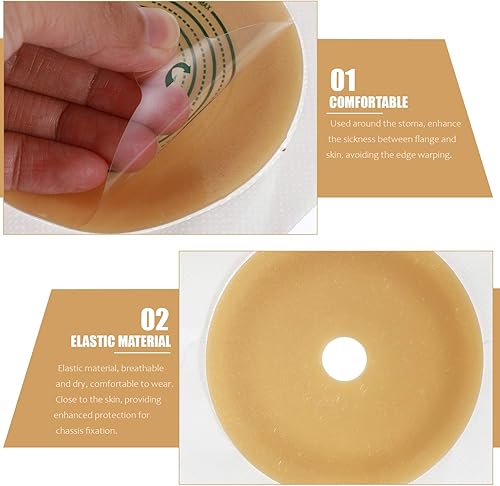 Miniatura 5 de EXCEART Oblea adhesiva de barrera de piel para sistema de bolsa bolsas ostomía anillo barrera de colostomía 5 unids